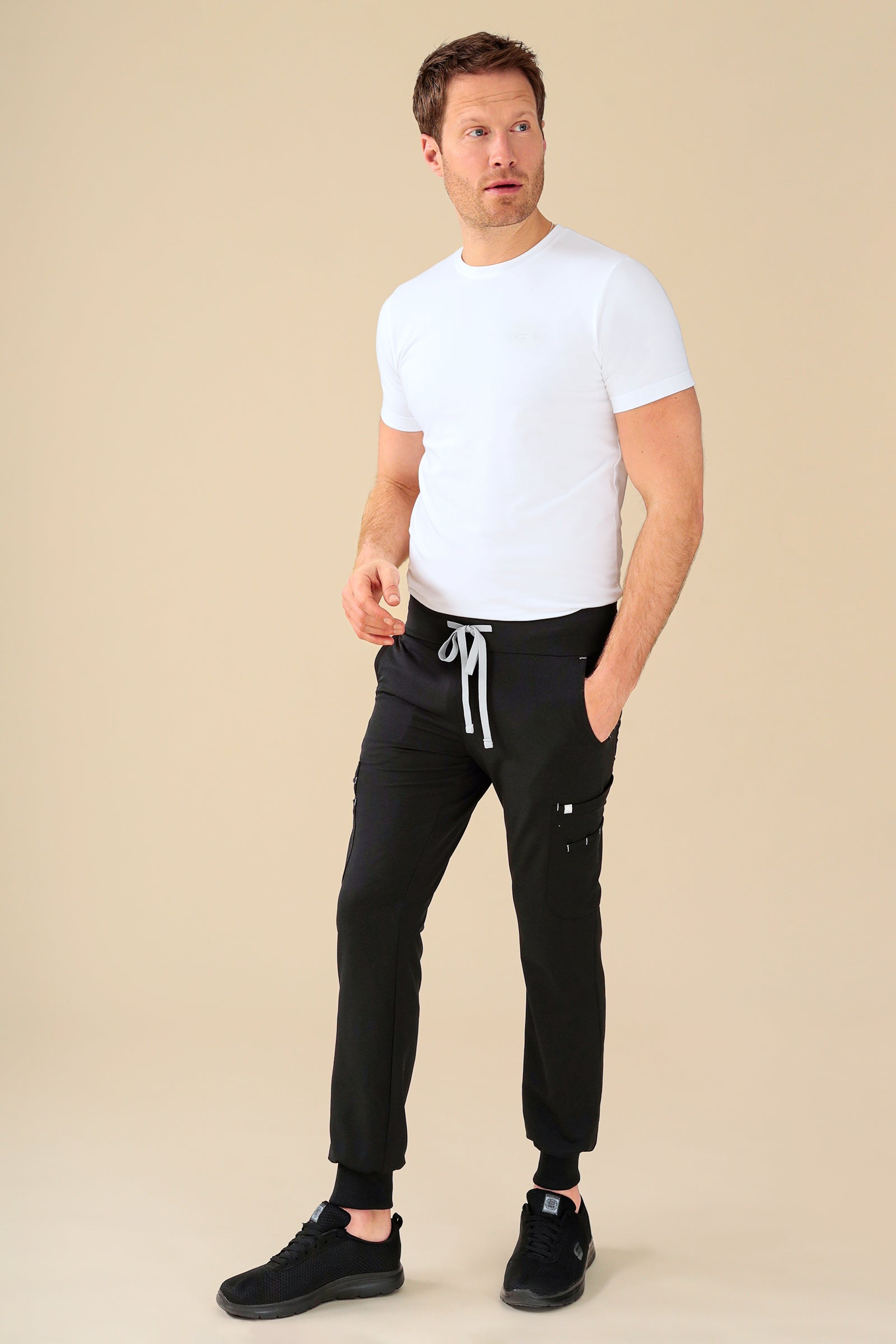 KAERE Shirt Herren - Kurzarm weiss, Vue de face