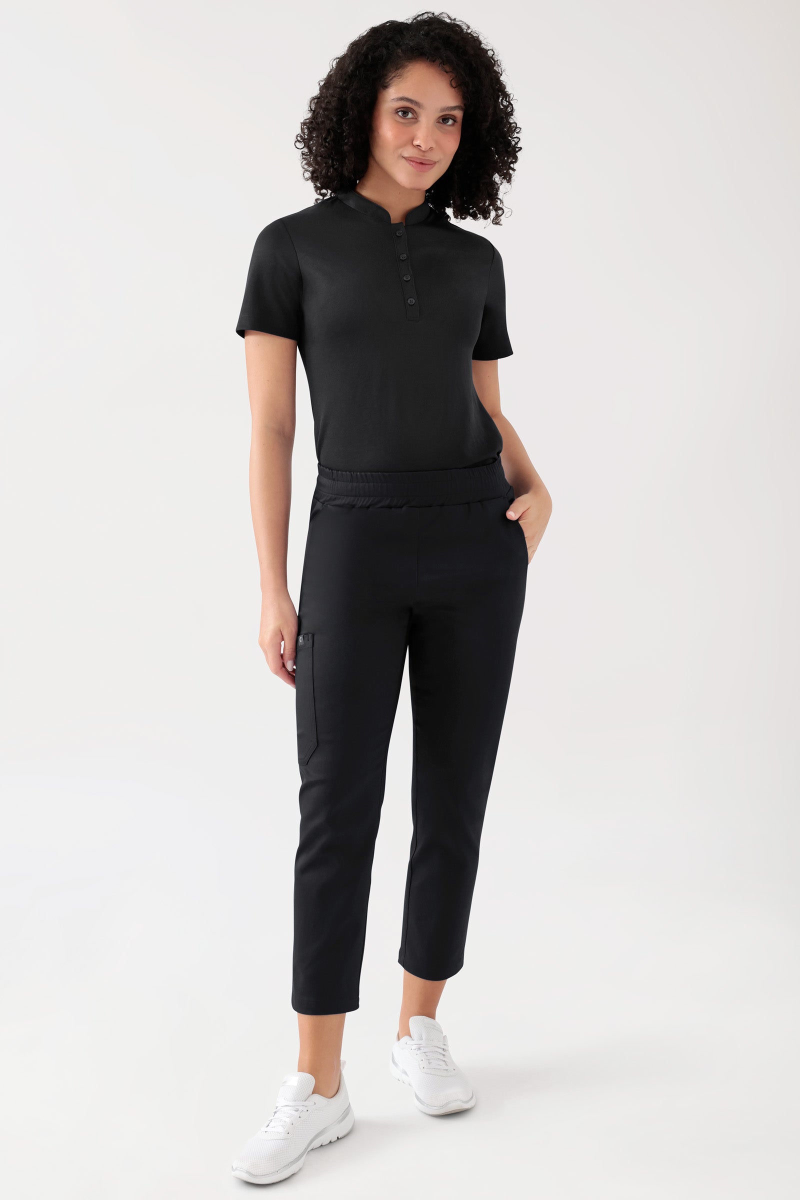 COMFY FLEX Stretch Hose Unisex - 7/8 Länge schwarz, Vue de face Le mannequin mesure 176 cm et porte la taille S