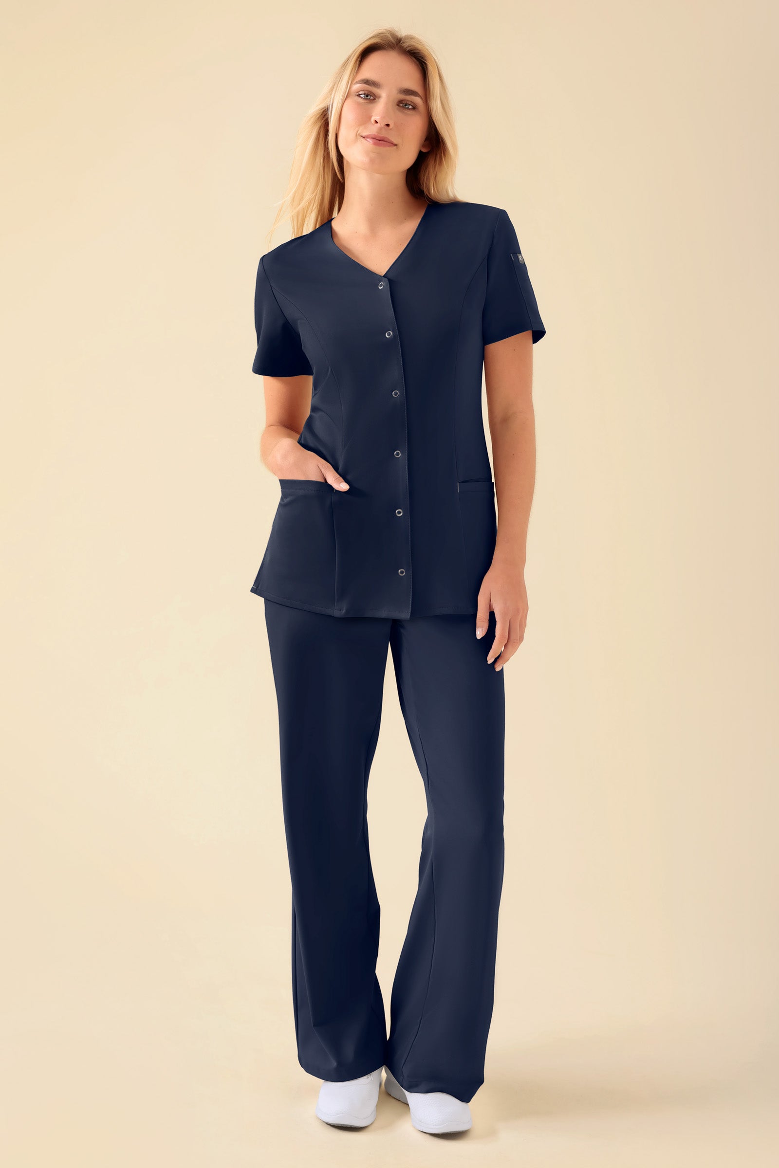 KAERE Kasack Damen - durchgeknöpft navy