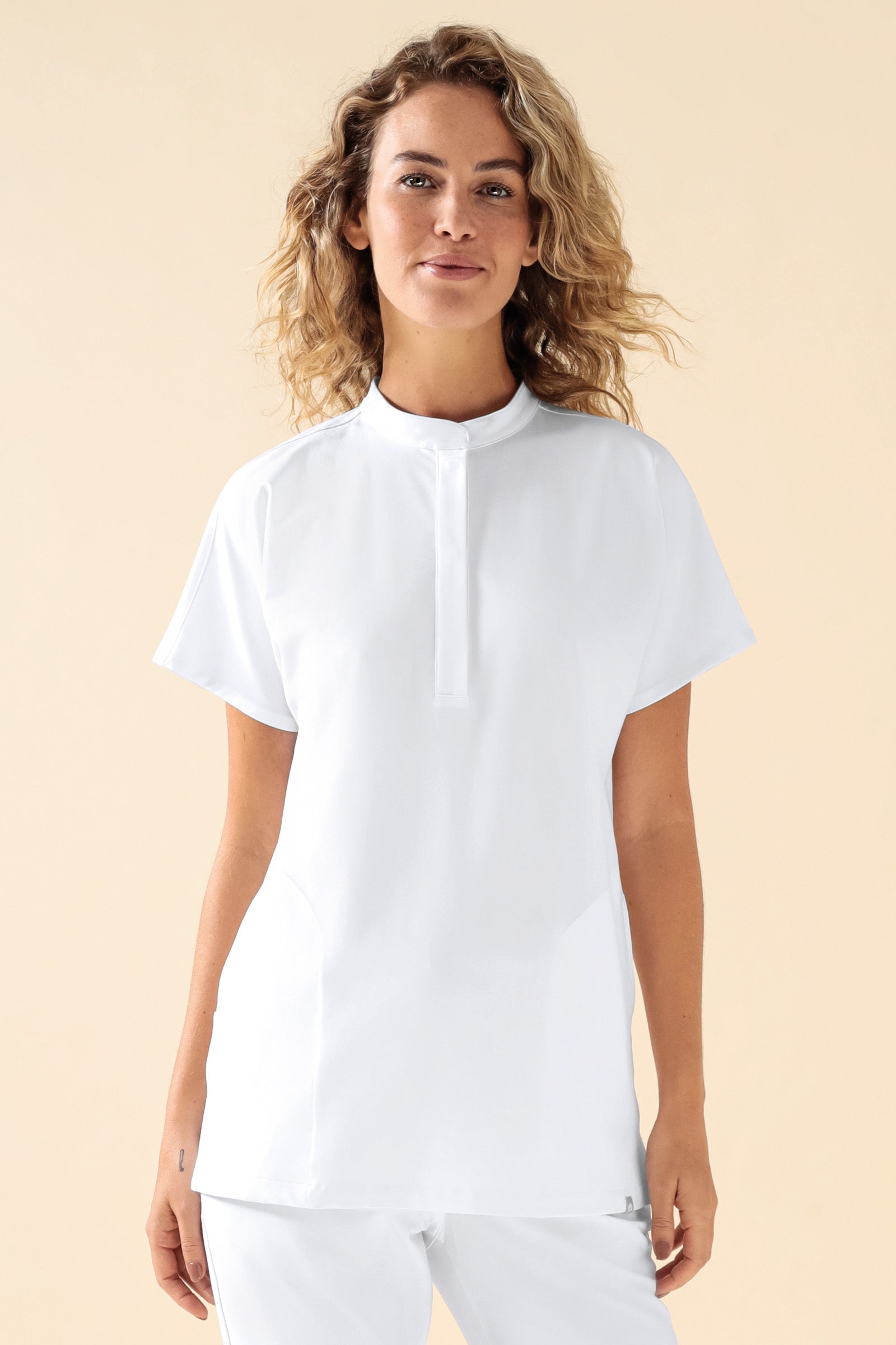 KAERE Schlupfkasack Damen - Stehkragen weiss