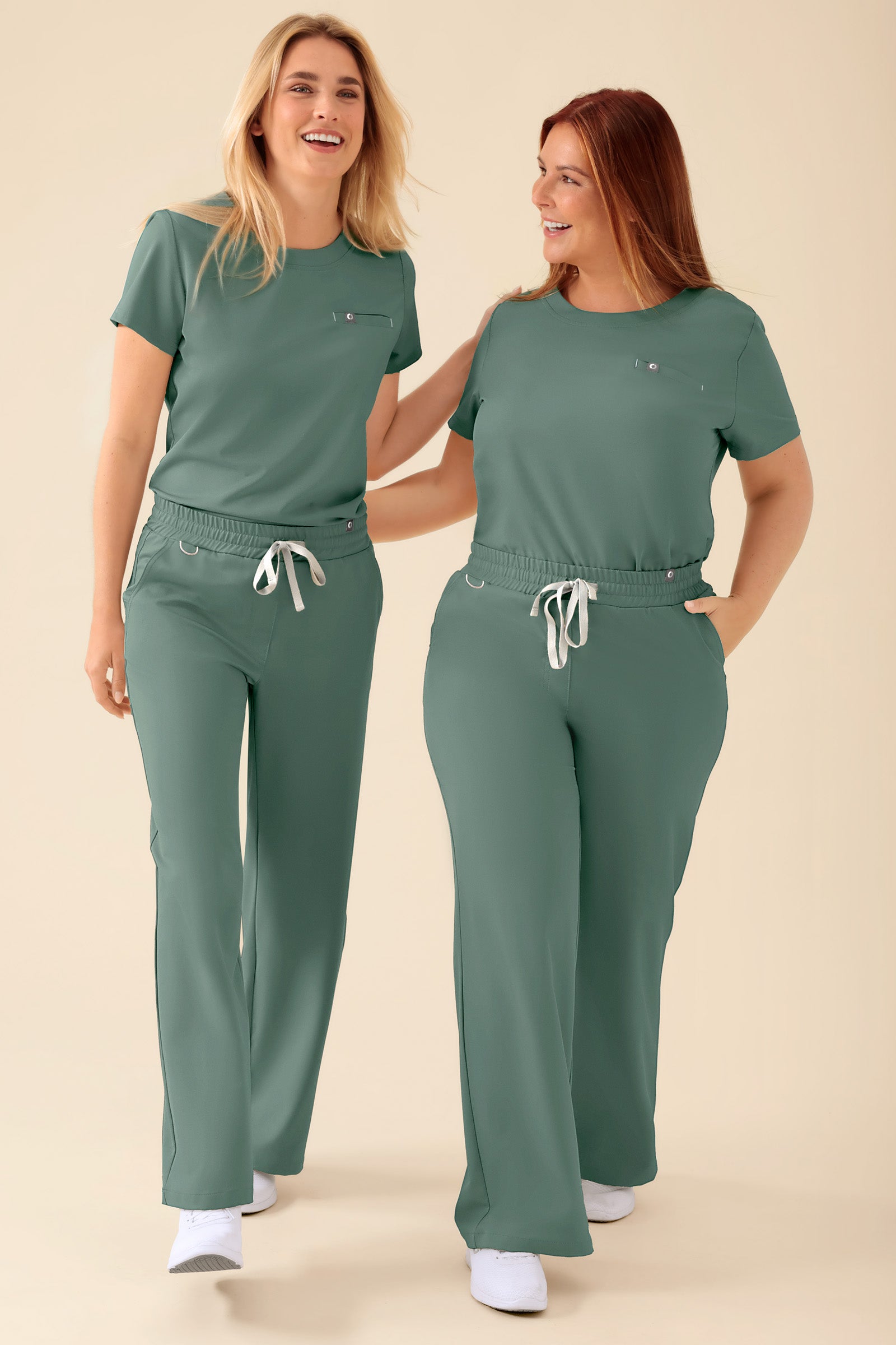 KAERE Shirt Damen - Rundhalsausschnitt dunkelgrün, Vue de face