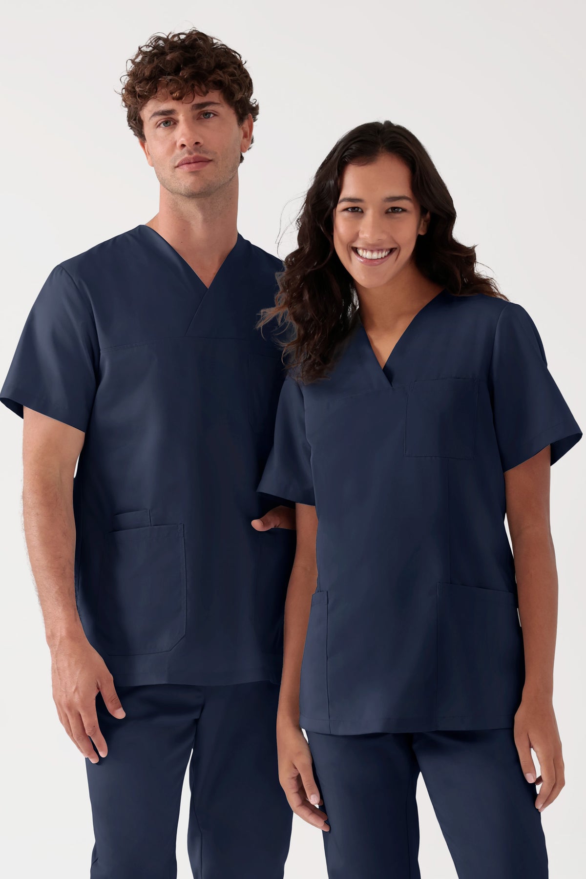 TENCEL™ Schlupfkasack Herren - V-Ausschnitt navy, Vue de face