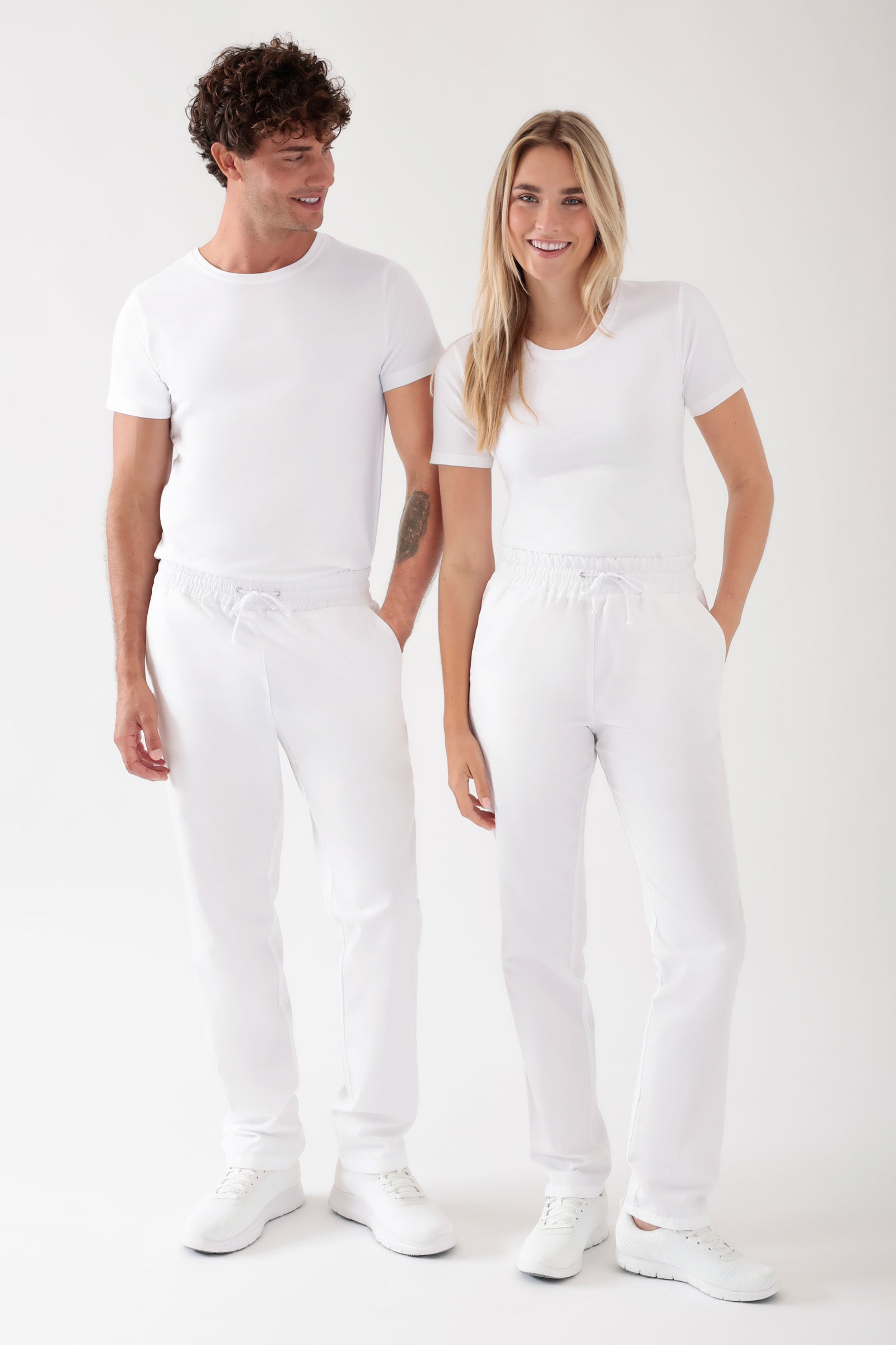 TENCEL™ Hose Unisex - Rundumgummibund weiss