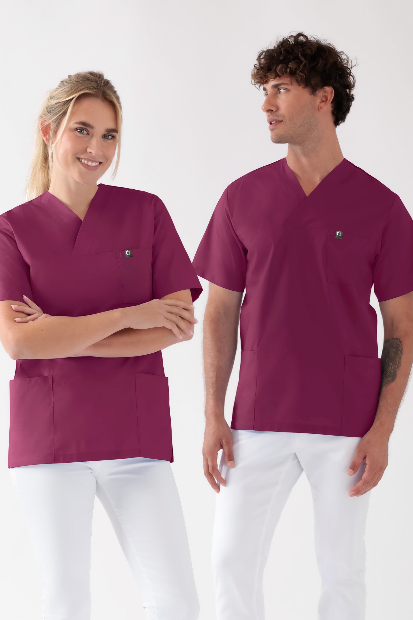 Baumwolle Schlupfkasack Unisex - Doppelpack berry