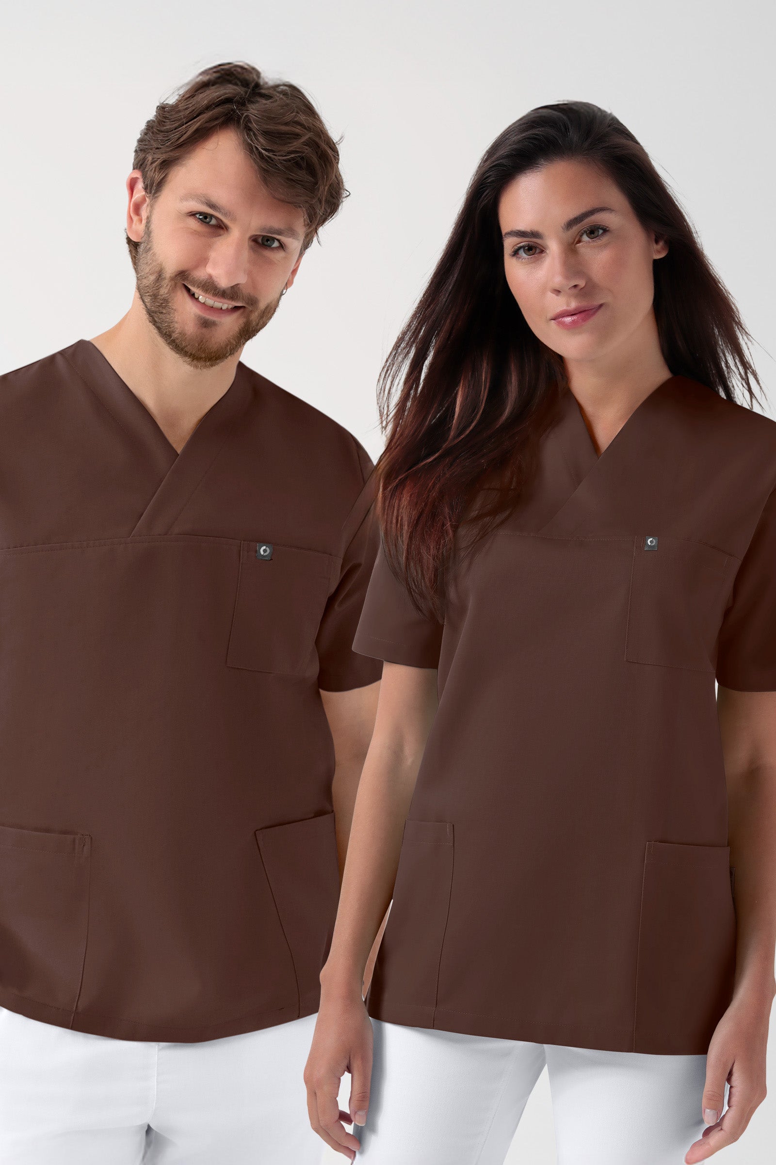 GREEN Stretch Schlupfkasack Unisex - V-Ausschnitt coffee