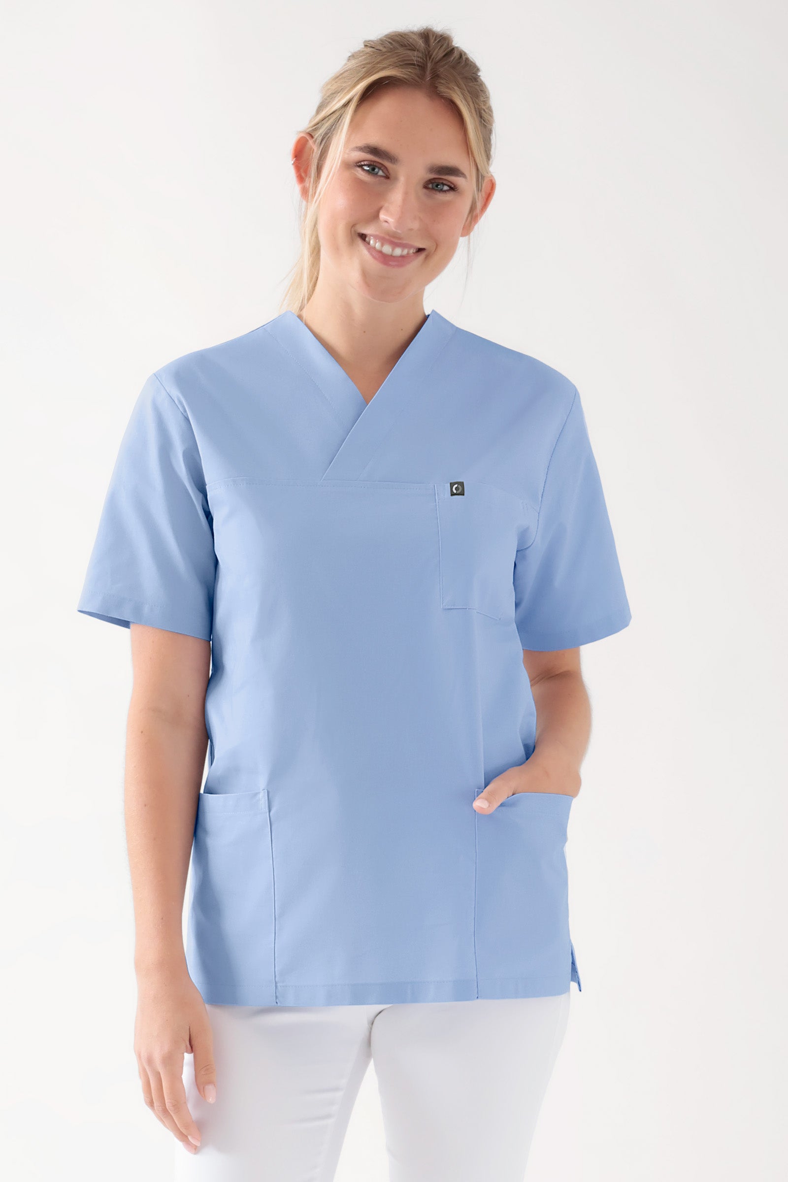 Baumwolle Schlupfkasack Unisex - Doppelpack light blue, Vue de face