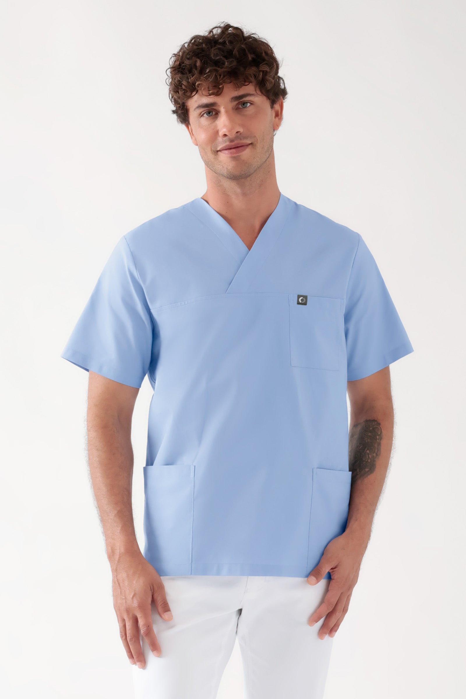 Baumwolle Schlupfkasack Unisex - Doppelpack light blue, Vue de face