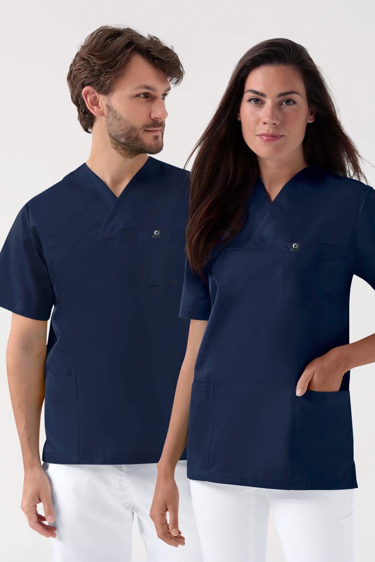 GREEN Stretch Schlupfkasack Unisex - V-Ausschnitt navy, Vue de face