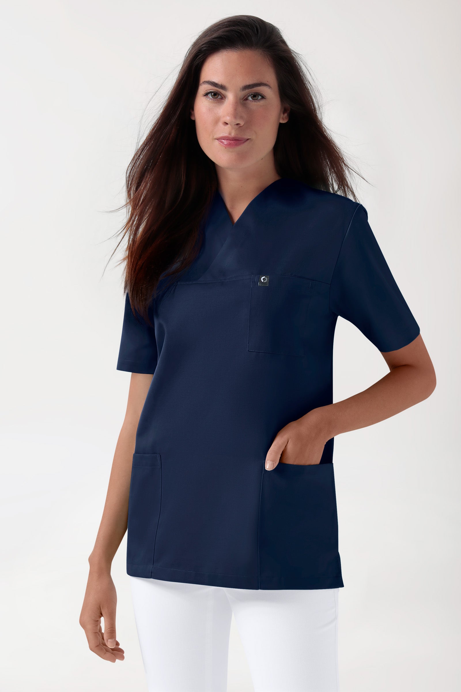 GREEN Stretch Schlupfkasack Unisex - V-Ausschnitt navy