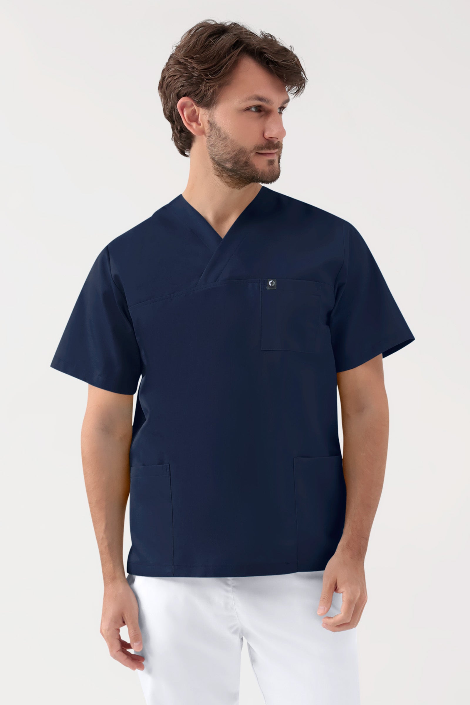 GREEN Stretch Schlupfkasack Unisex - V-Ausschnitt navy, Vue de face