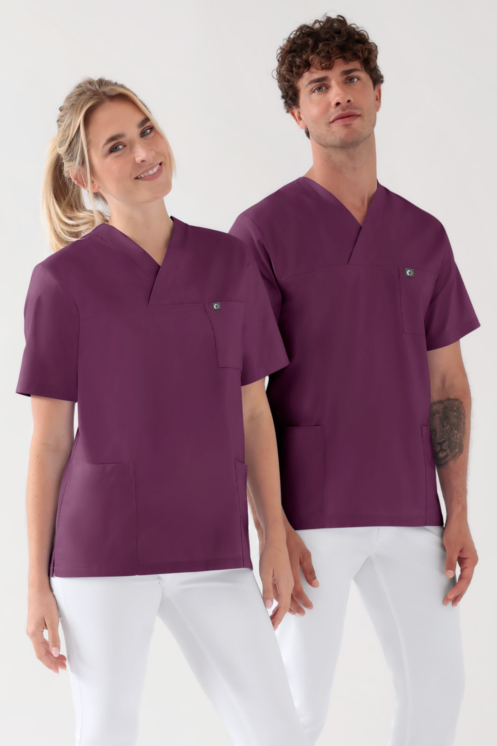 Baumwolle Schlupfkasack Unisex - Doppelpack pflaume