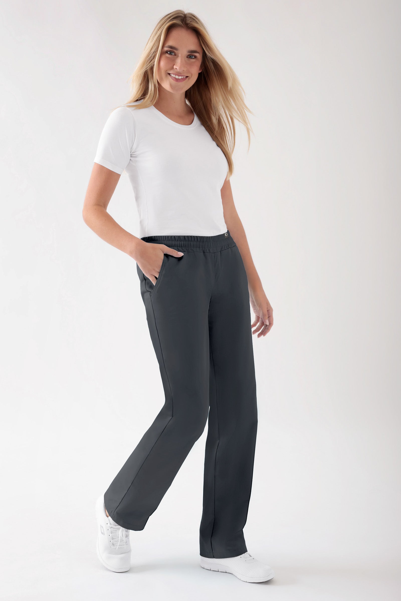 JUST STRONG Hose Damen - Gummibund anthrazit, Vorderansicht