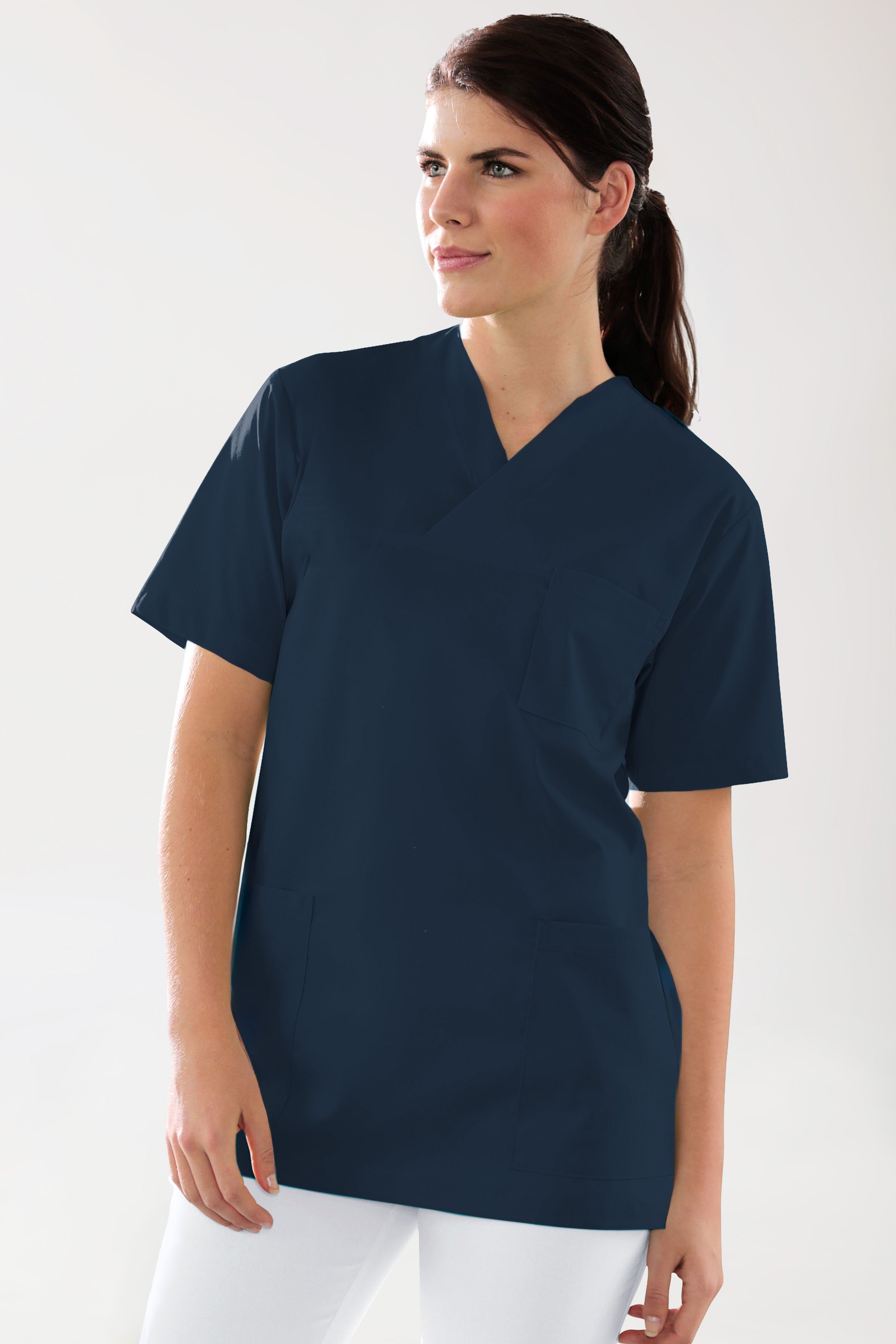 Stretch Schlupfkasack Unisex - V-Ausschnitt navy