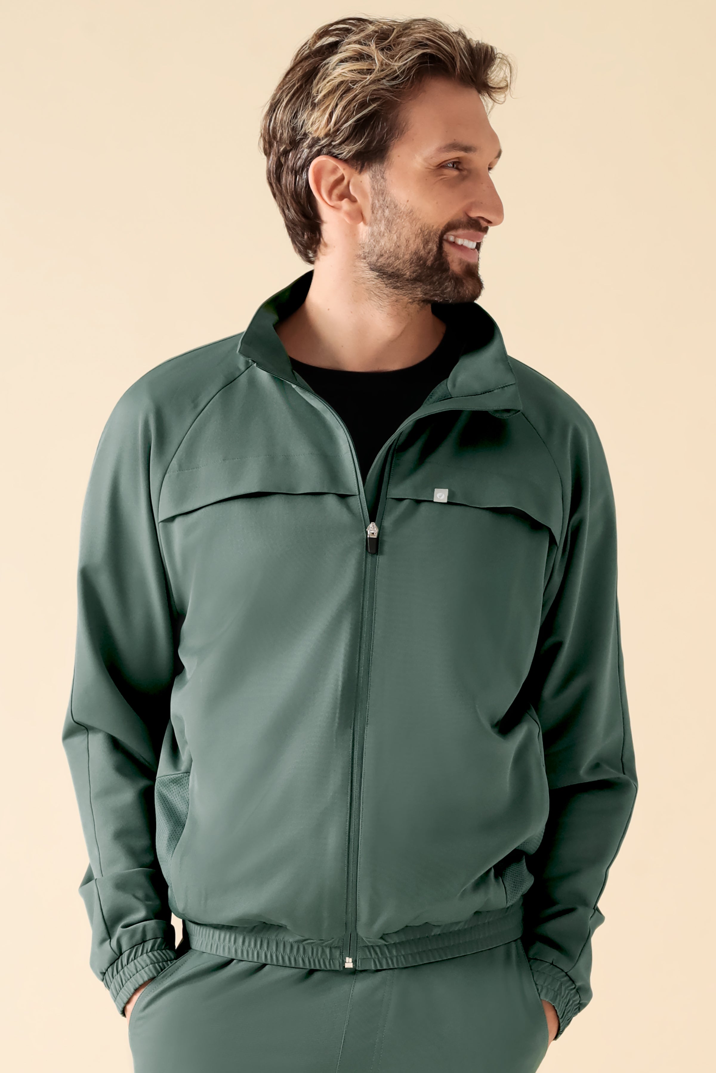 KAERE Blousonjacke Herren - mit elastischen Bündchen dunkelgrün