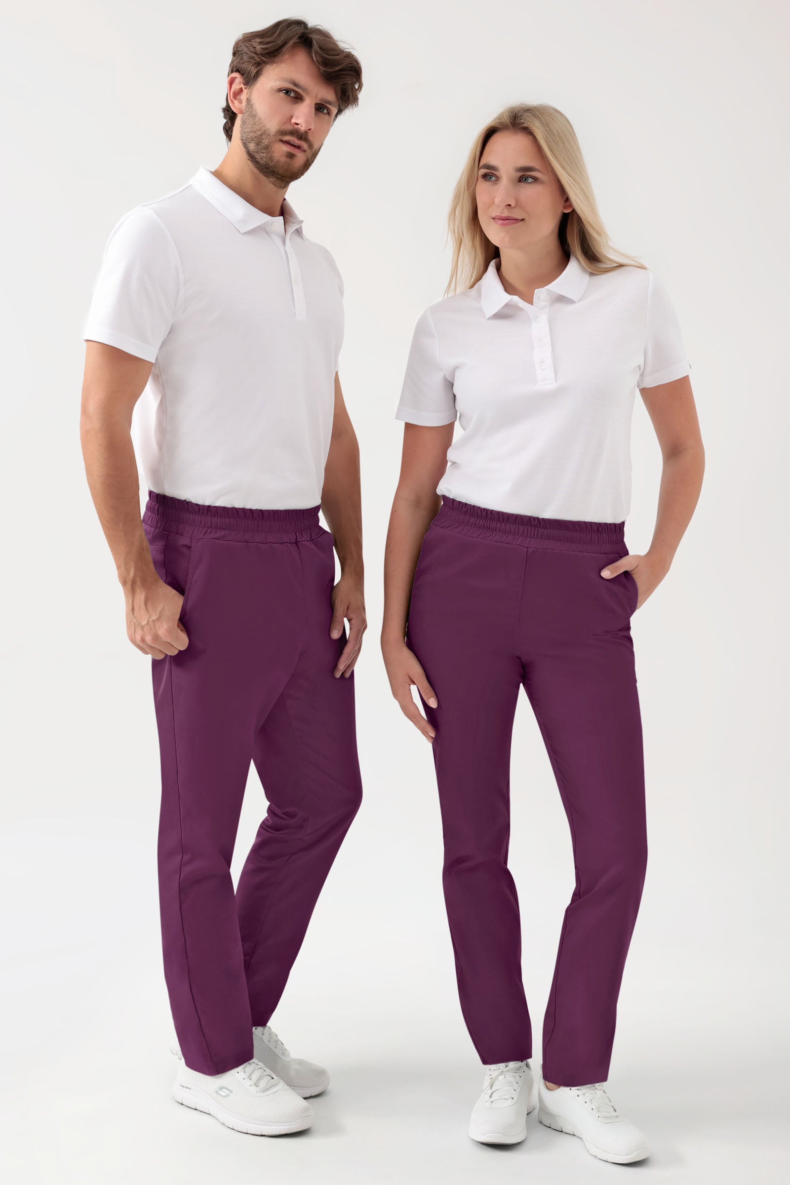 GREEN Stretch Hose Unisex - Rundumgummibund pflaume