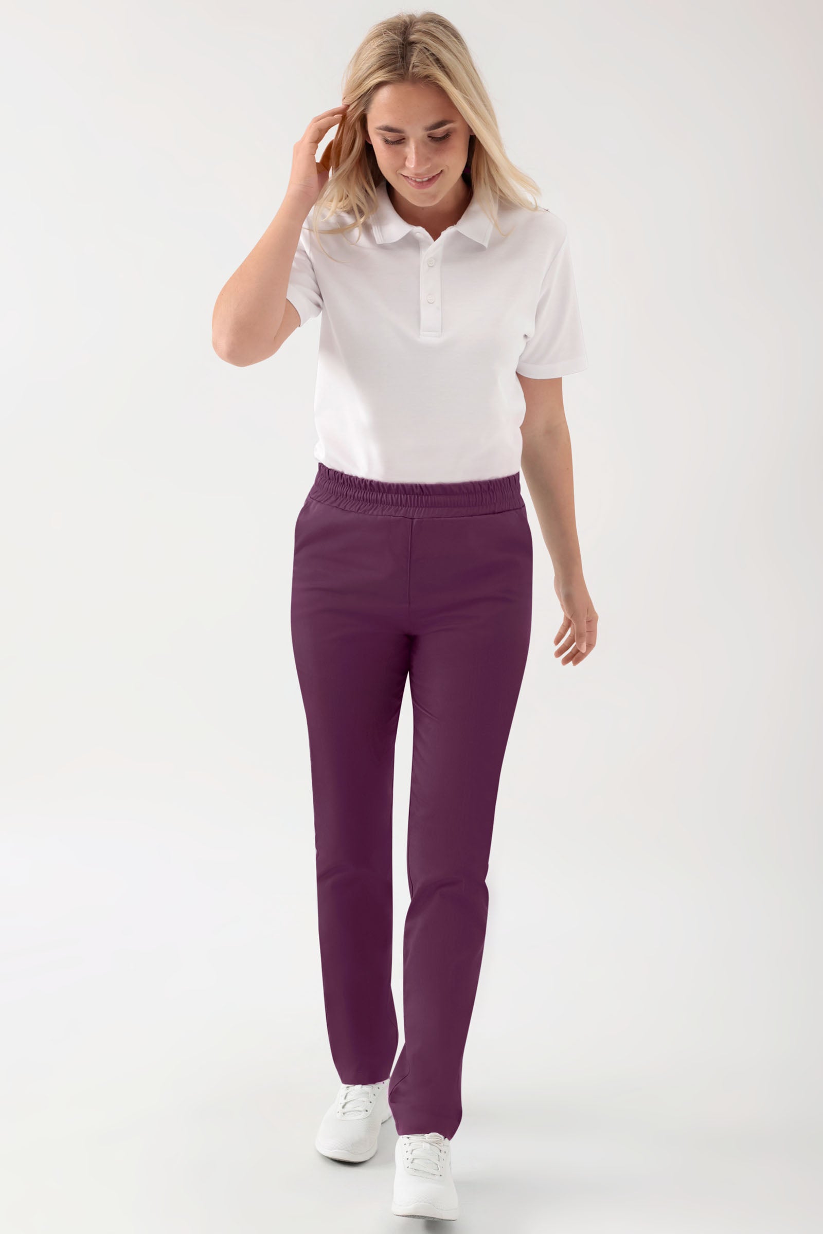 GREEN Stretch Hose Unisex - Rundumgummibund pflaume