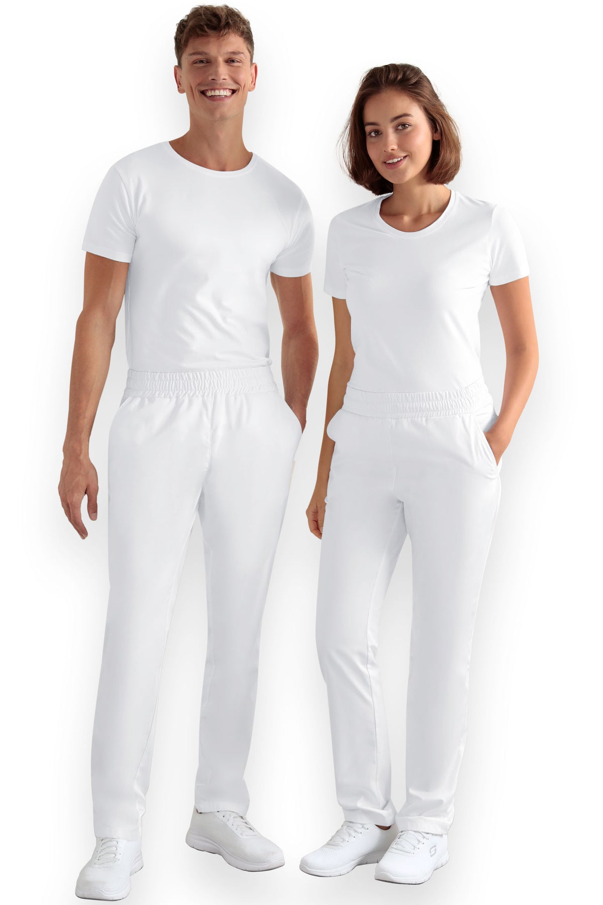 Hose Unisex - hoher Bund weiss