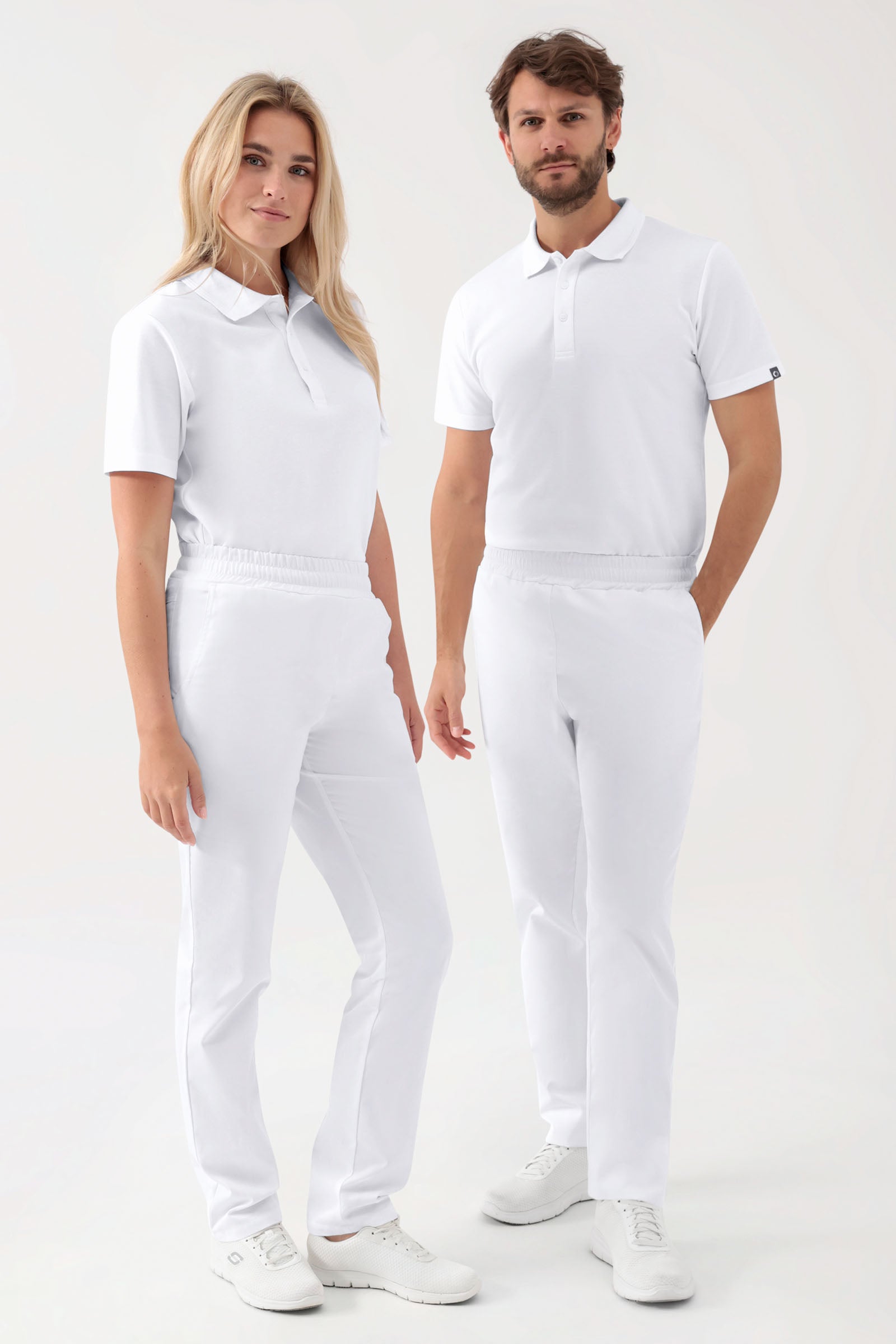 GREEN Stretch Hose Unisex - Rundumgummibund weiss