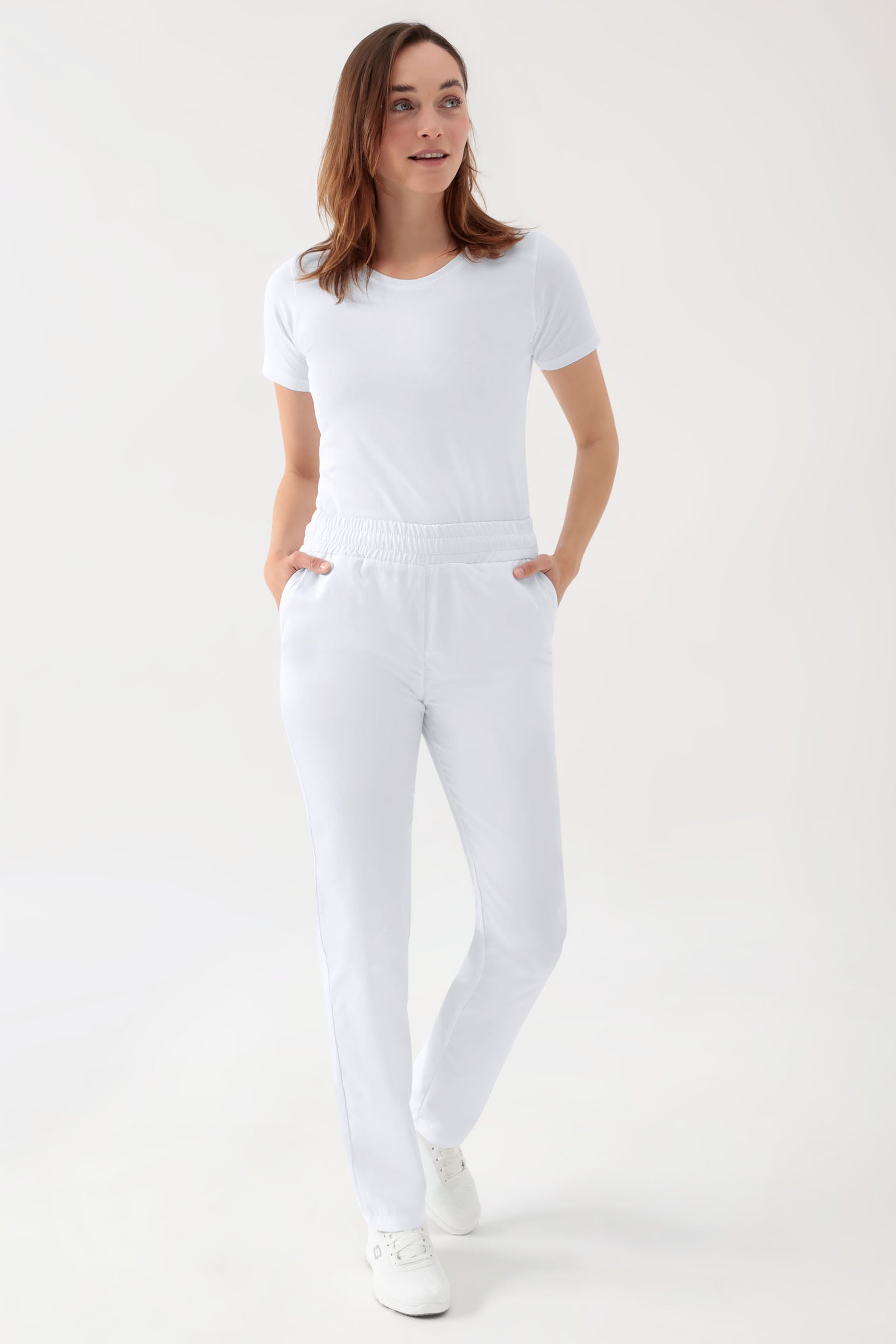Stretch Hose Unisex - Rundumgummibund weiss