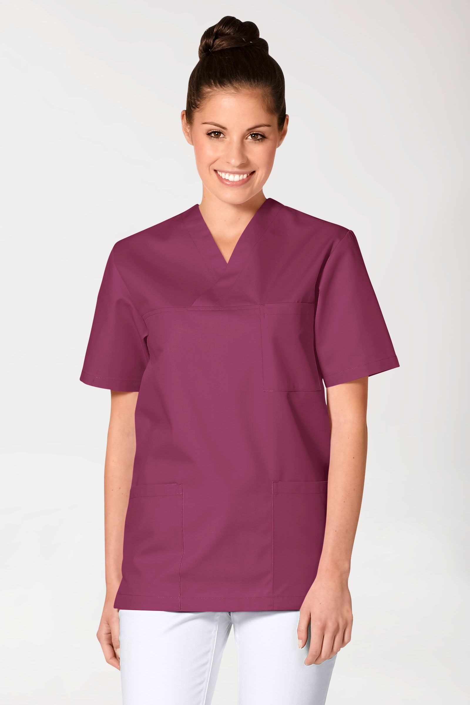 JUST STRONG Schlupfkasack Unisex - V-Ausschnitt berry, Vue de face