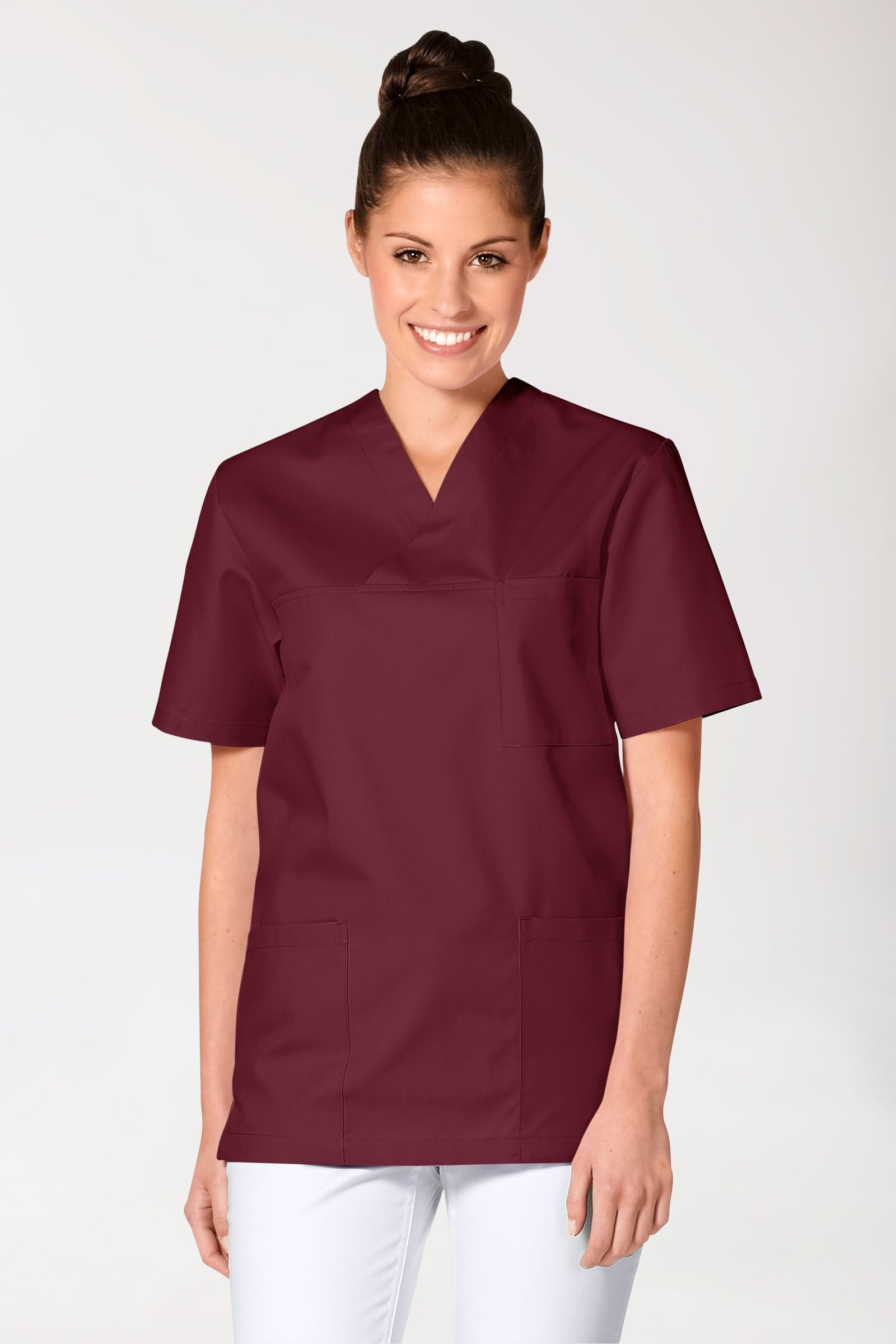 JUST STRONG Schlupfkasack Unisex - V-Ausschnitt bordeaux, Vue de face