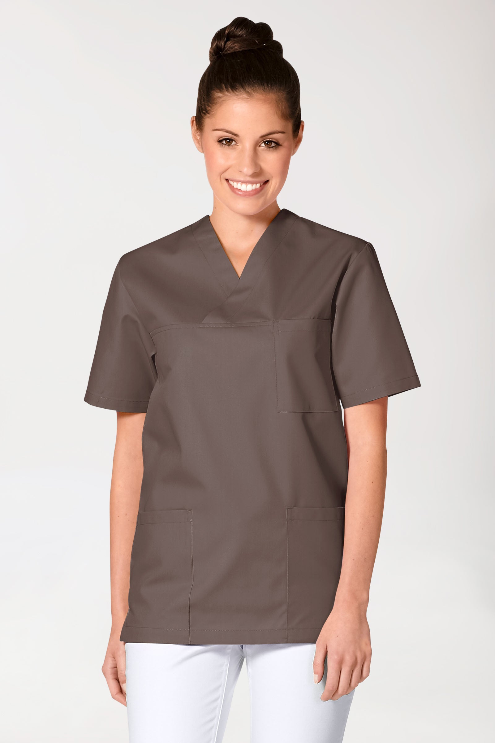 JUST STRONG Schlupfkasack Unisex - V-Ausschnitt deep taupe, Vue de face