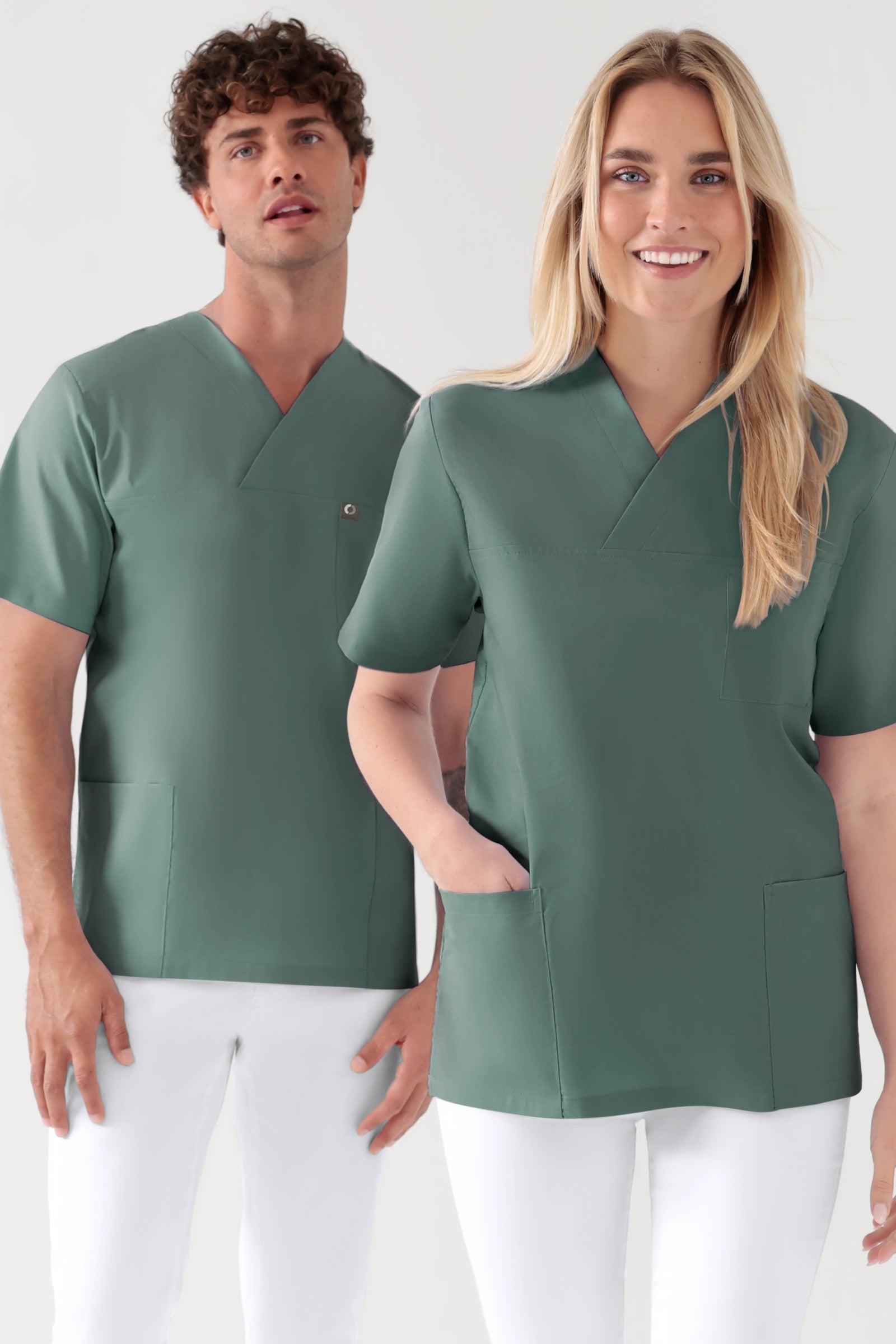 Baumwolle Schlupfkasack Unisex - Doppelpack dunkelgrün, Vue de face