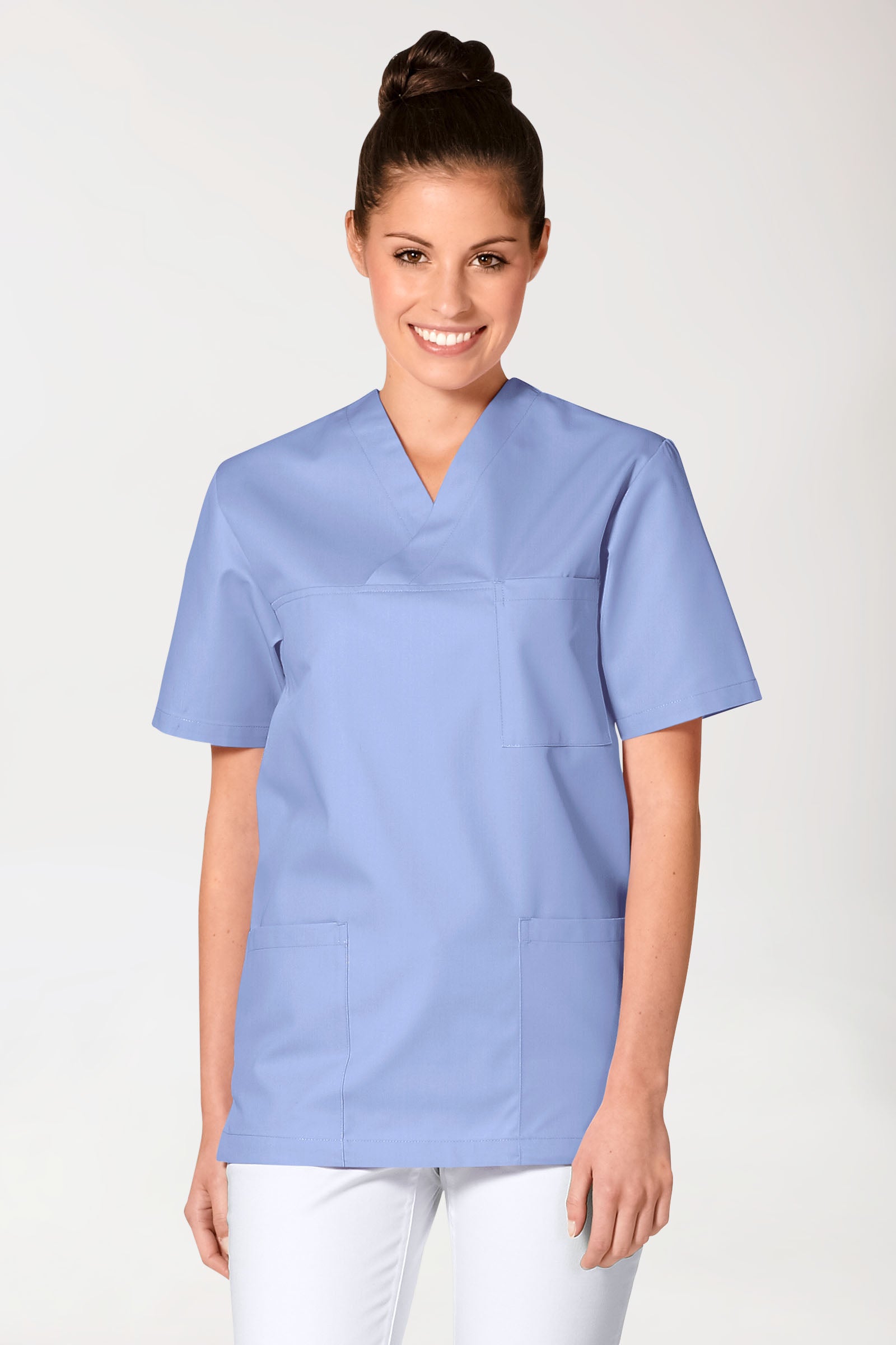 JUST STRONG Schlupfkasack Unisex - V-Ausschnitt eisblau, Vue de face