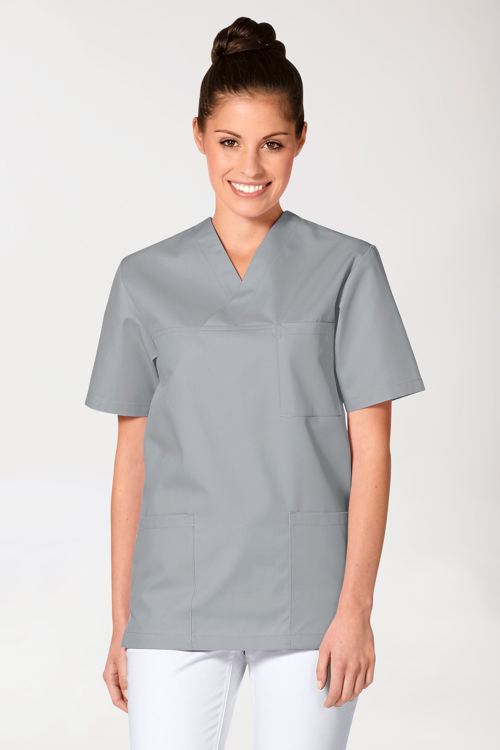 JUST STRONG Schlupfkasack Unisex - V-Ausschnitt grau, Vue de face