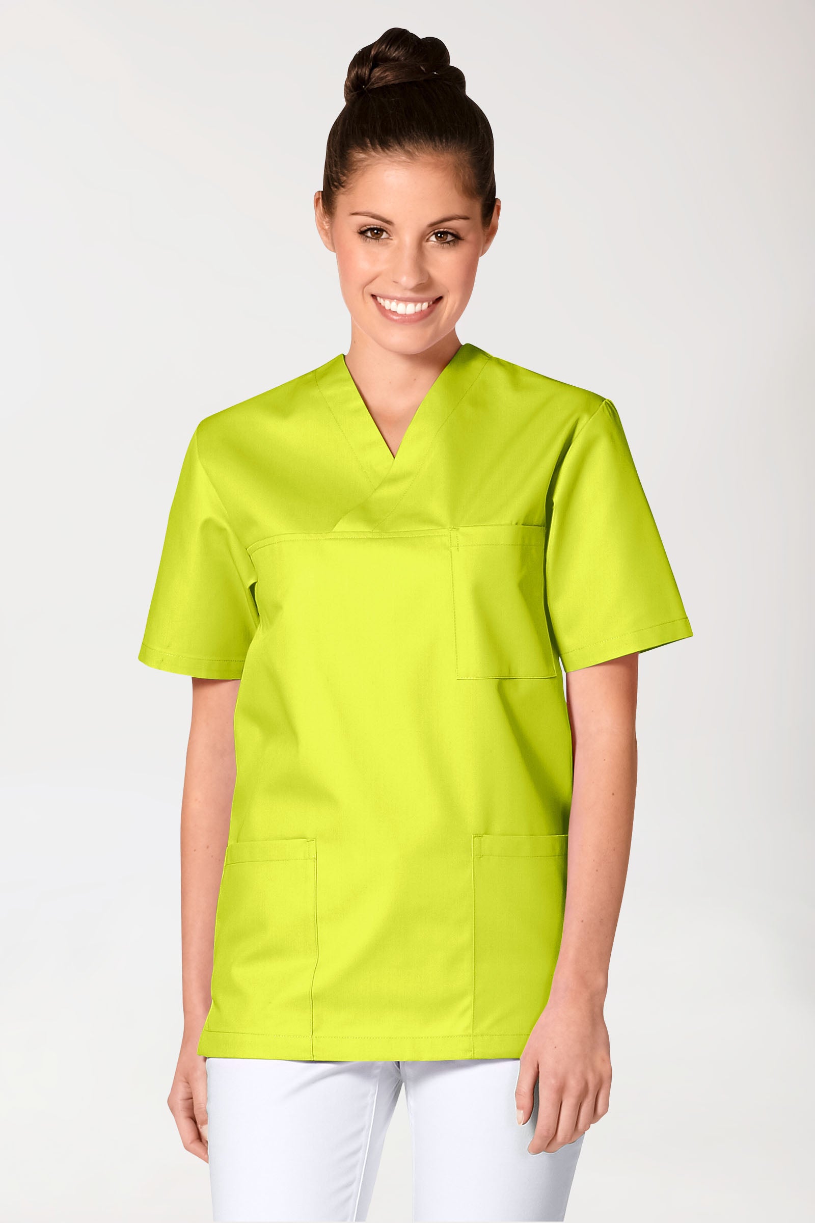 JUST STRONG Schlupfkasack Unisex - V-Ausschnitt limette, Vue de face