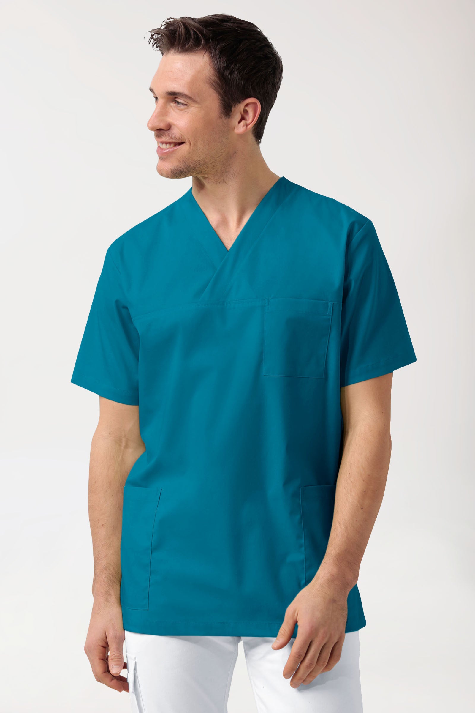 Stretch Schlupfkasack Unisex - V-Ausschnitt petrol