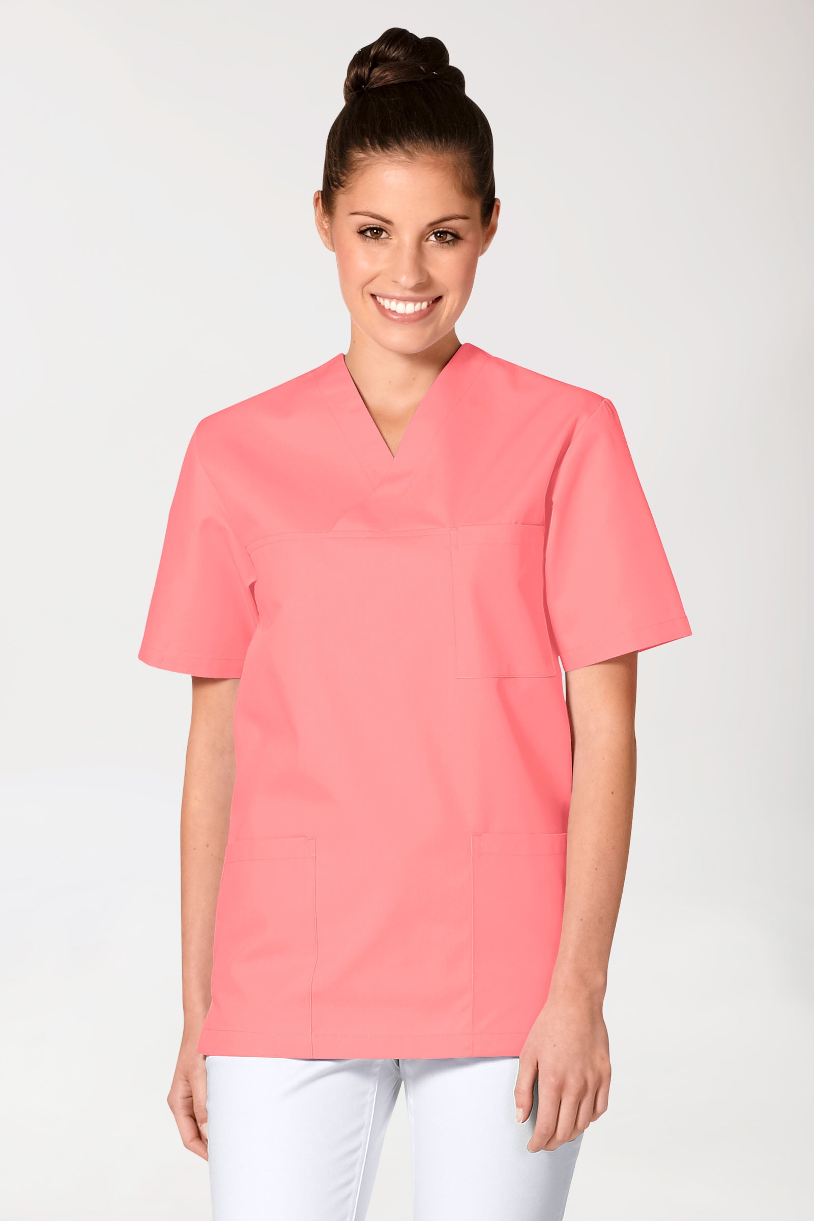 JUST STRONG Schlupfkasack Unisex - V-Ausschnitt pfirsichrosa, Vue de face