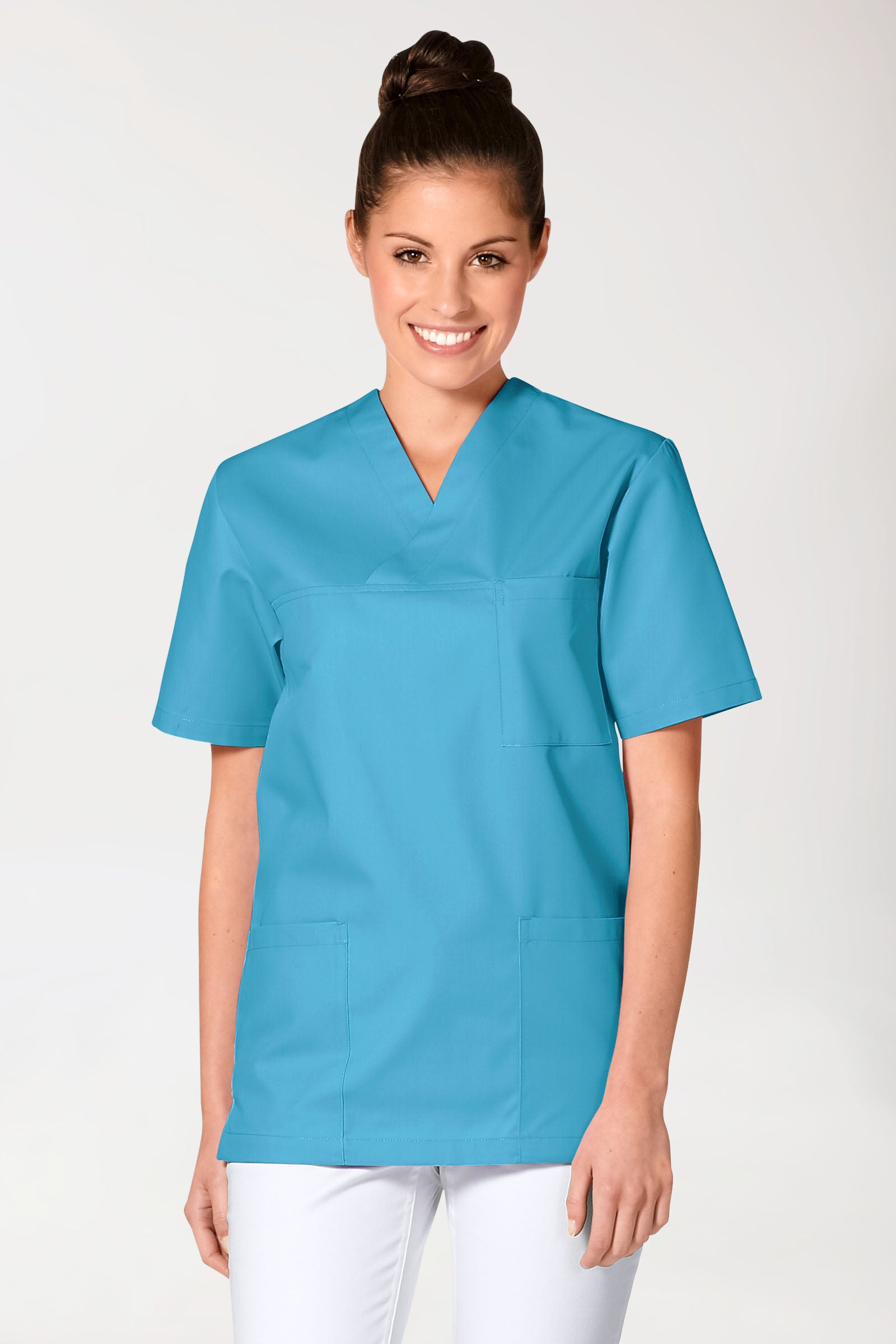 JUST STRONG Schlupfkasack Unisex - V-Ausschnitt türkis, Vue de face