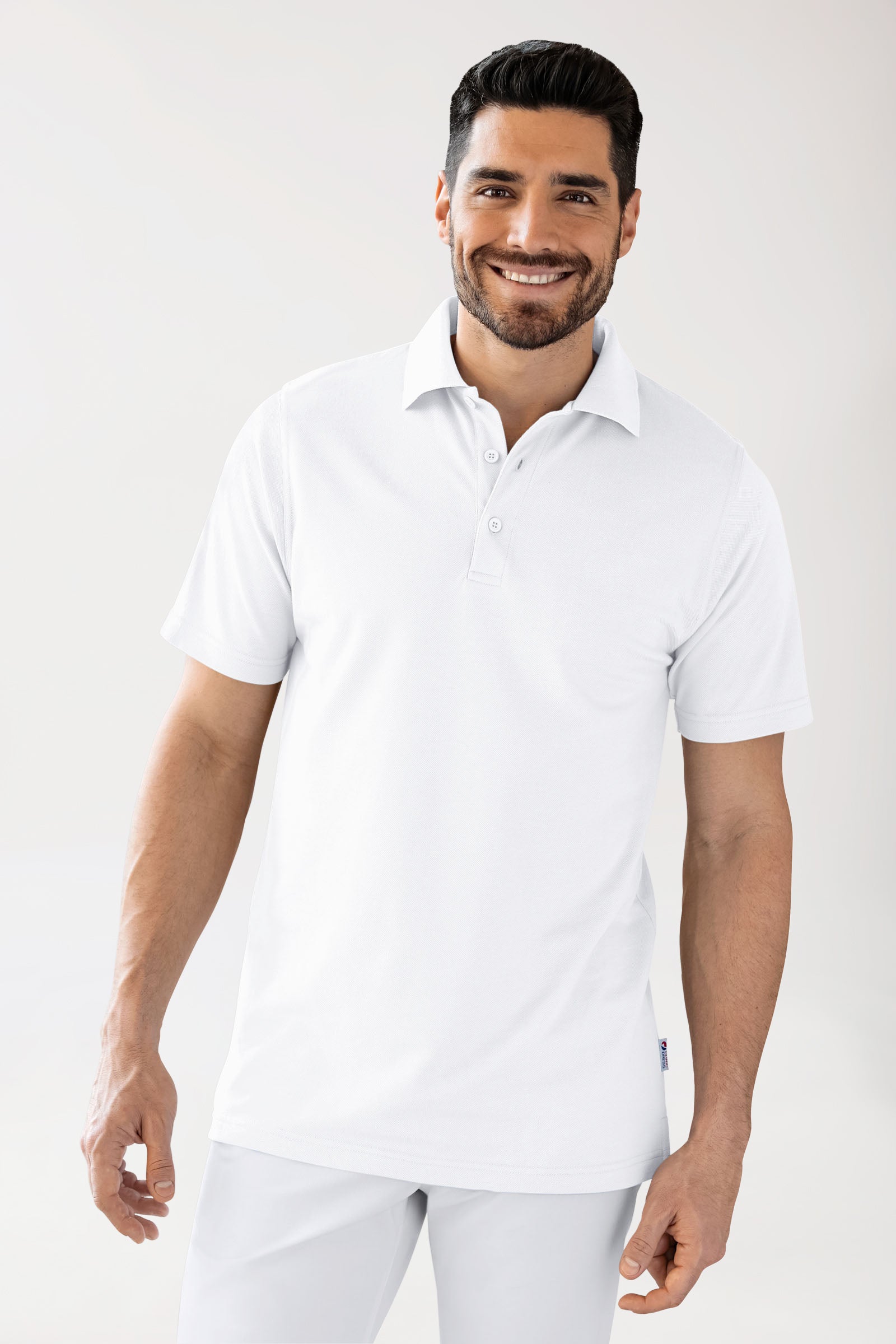 CORE Shirt Unisex - Polokragen weiss, Vorderansicht