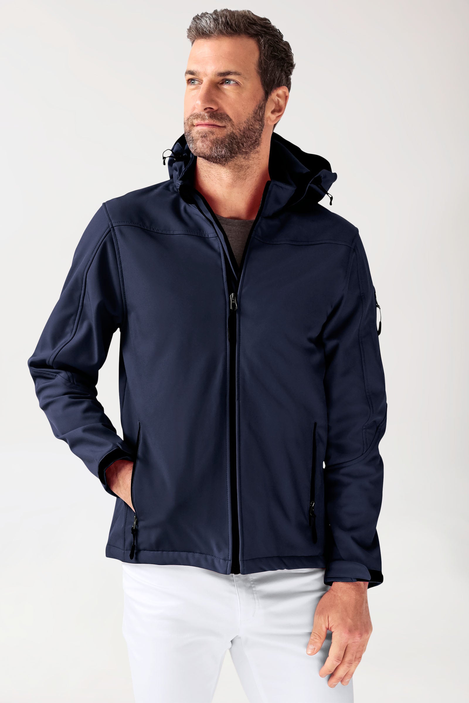 Softshell Jacken Unisex - mit Kapuze navy