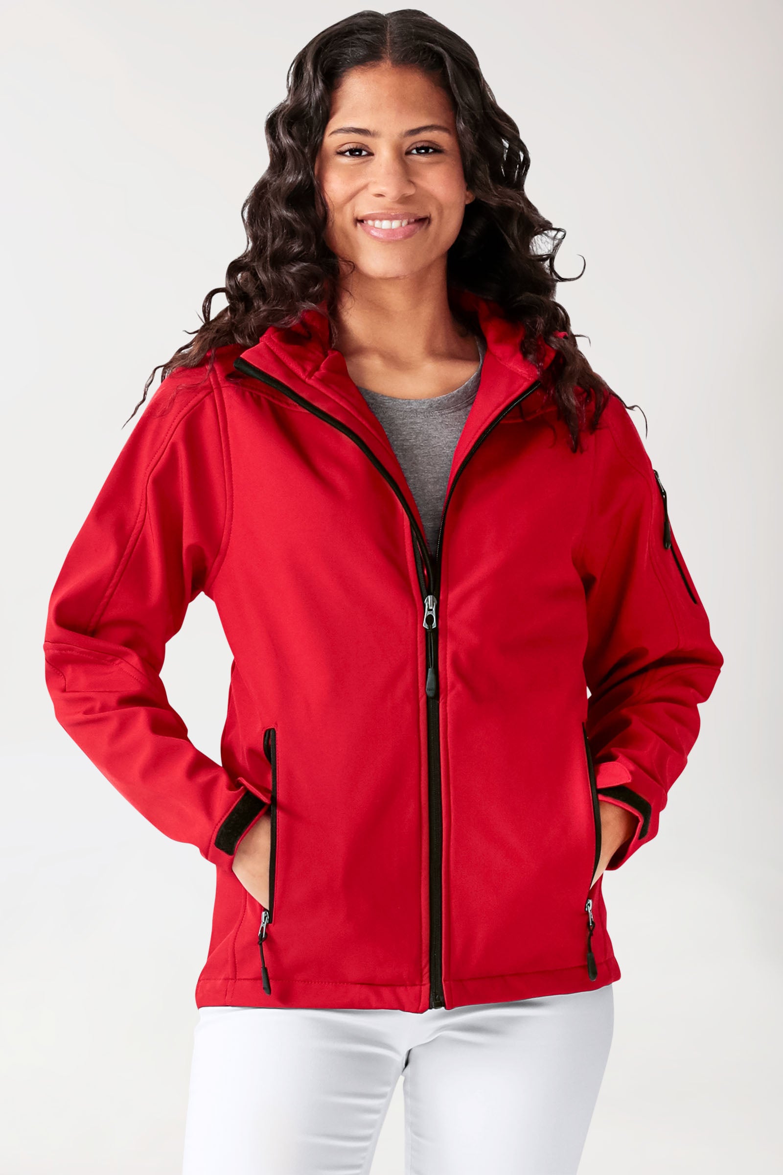 Softshell Jacken Unisex - mit Kapuze rot