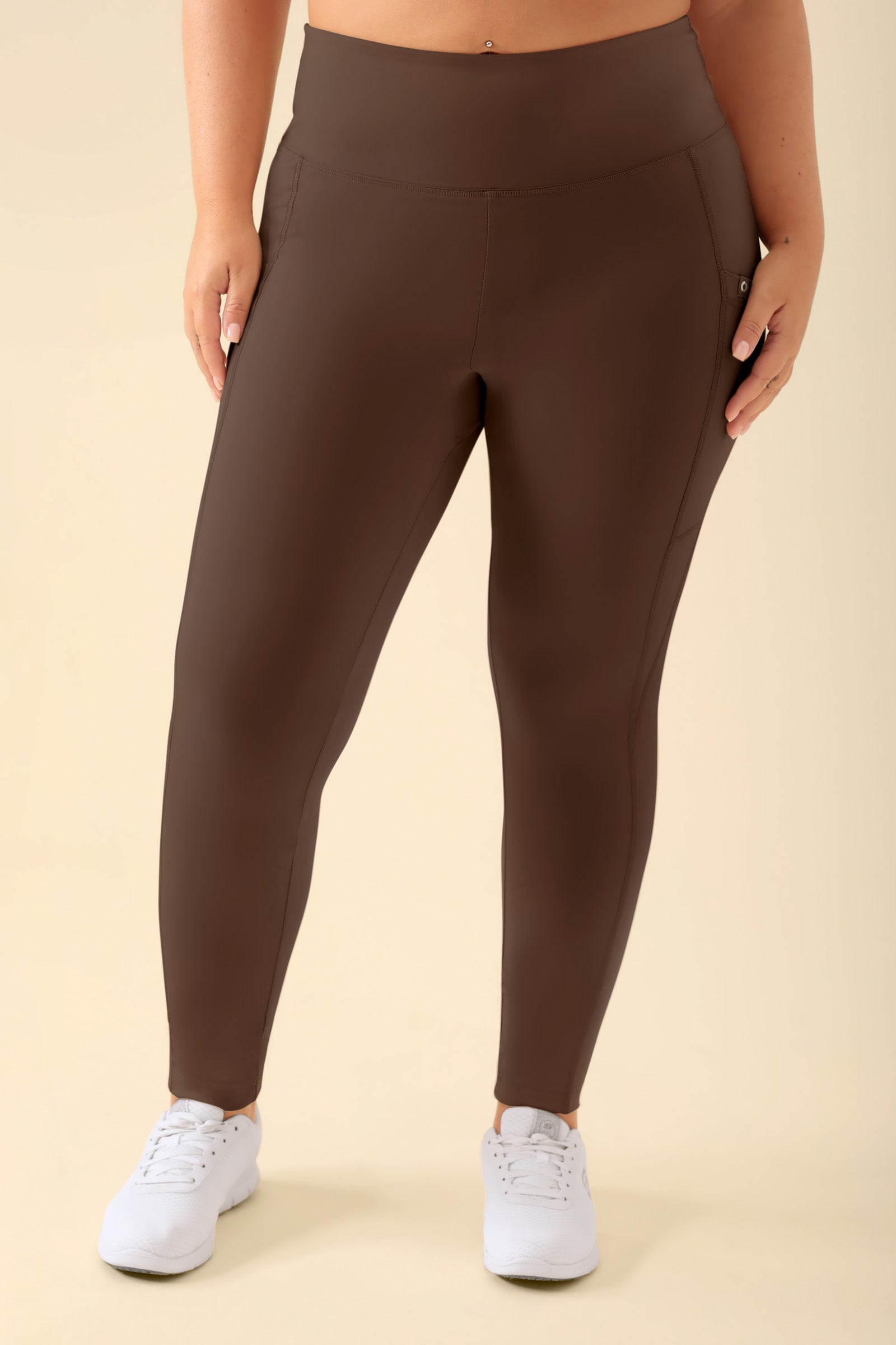 KAERE Leggings Damen - super elastisch coffee, Vue de face