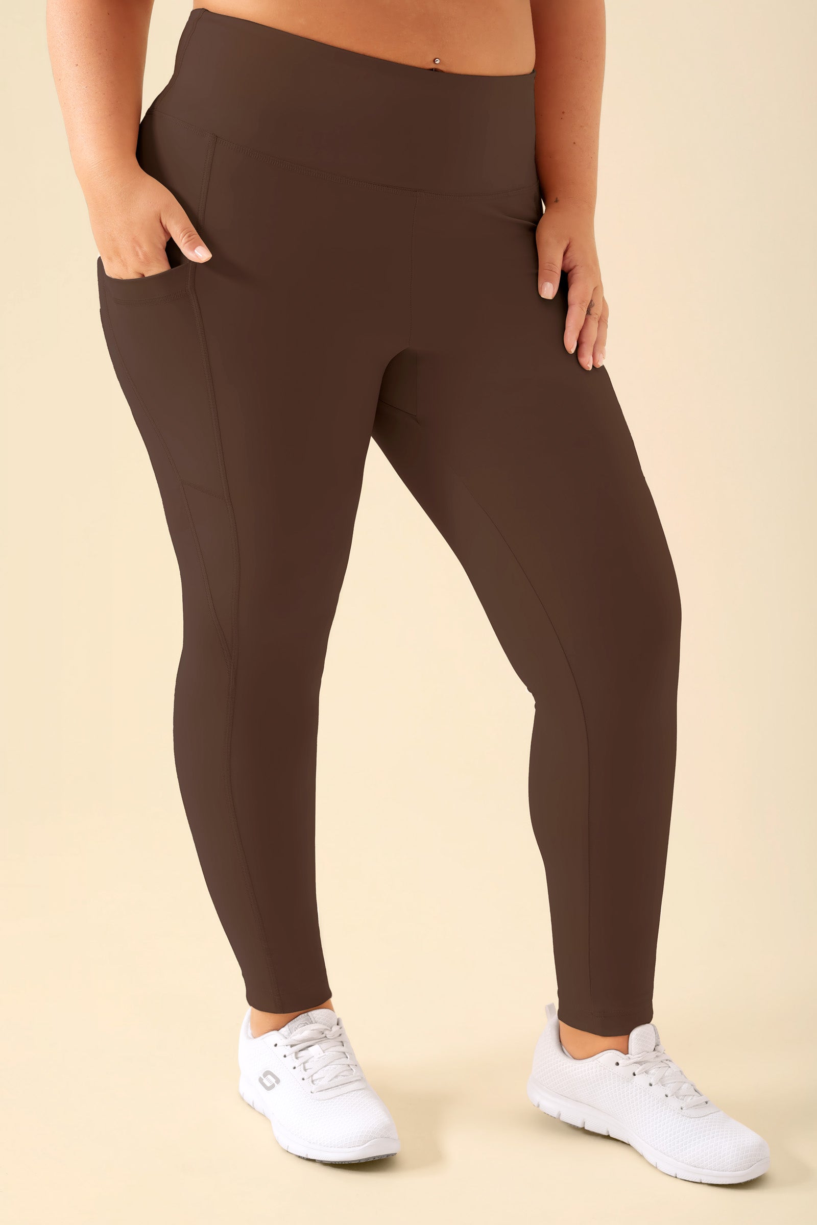 KAERE Leggings Damen - super elastisch coffee, Vue de face