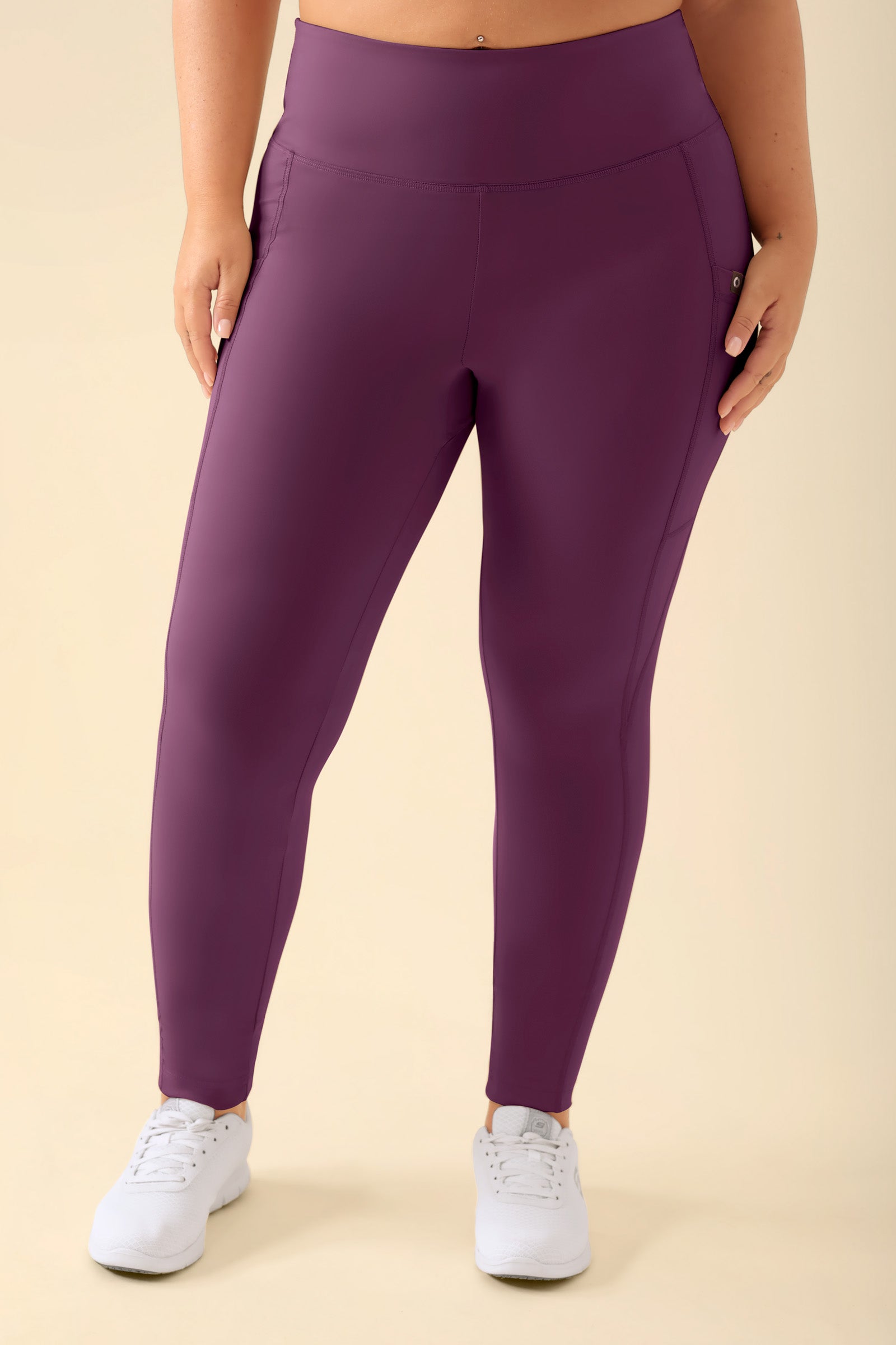 KAERE Leggings Damen - super elastisch pflaume, Vue de face