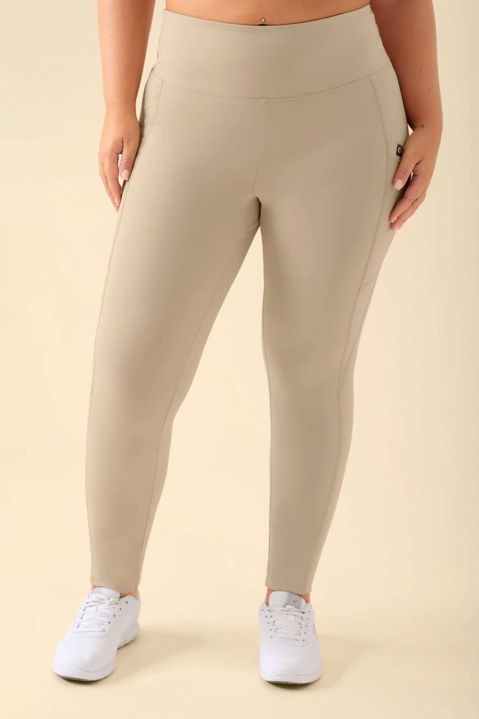 KAERE Leggings Damen - super elastisch sand, Vue de face