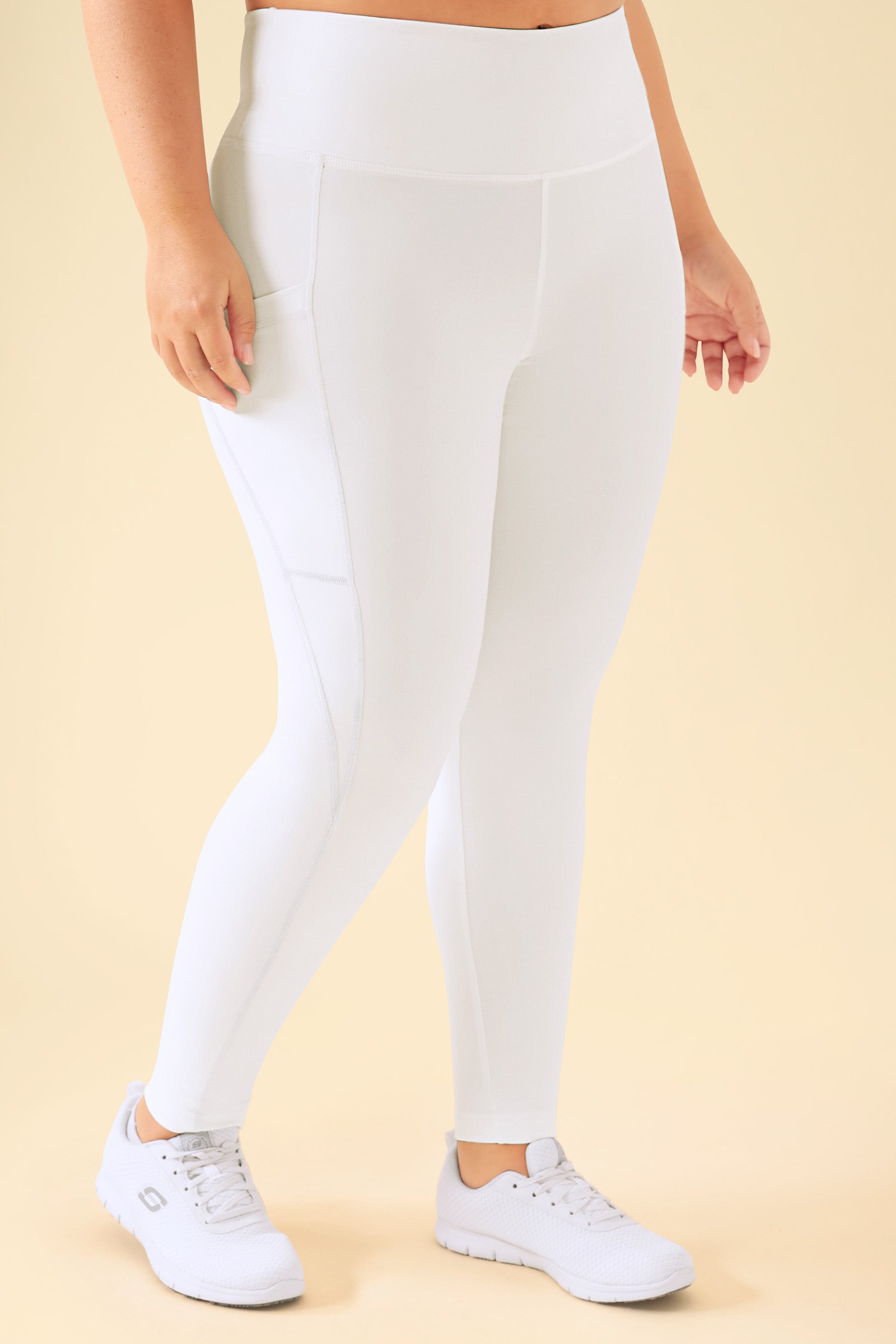 KAERE Leggings Damen - super elastisch weiss, Vue de face
