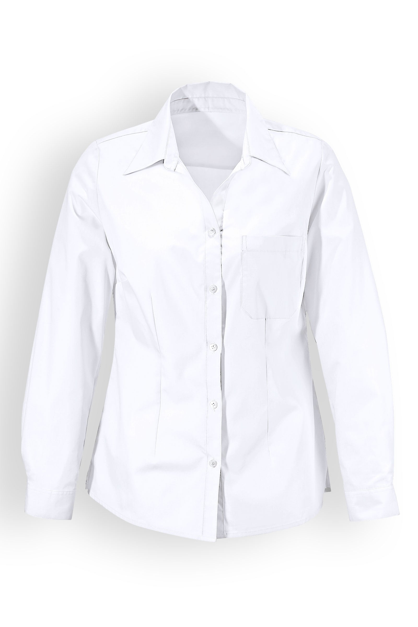Bluse Weiss Abgerundeter Saum, Vue de face