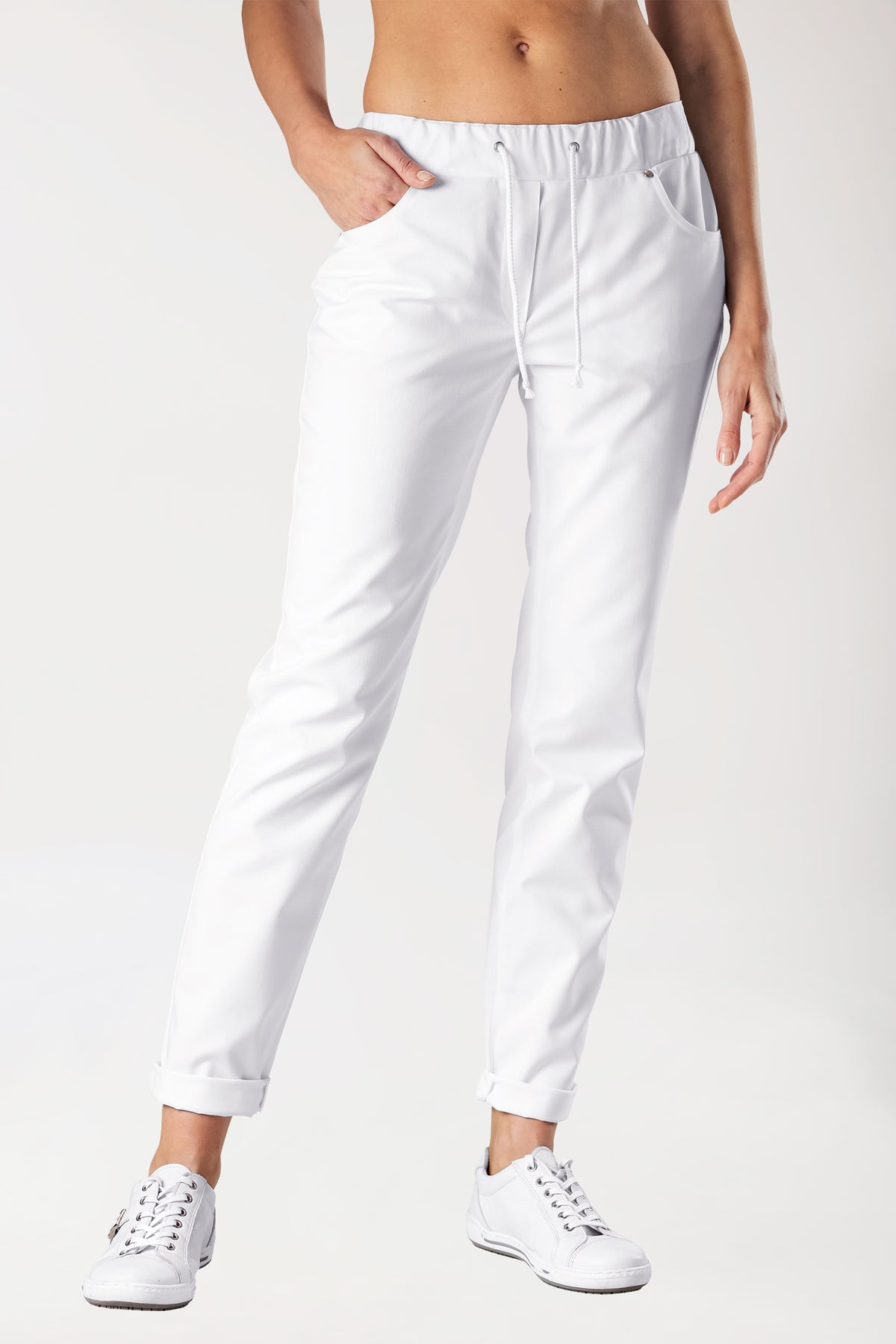 5-Pocket Stretchhose Damen - Jeanslook weiss
