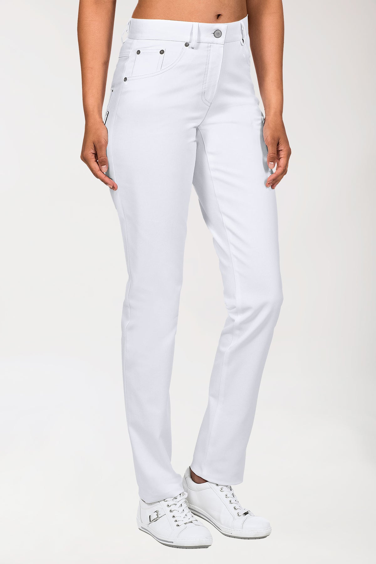 5-Pocket Hose Damen - Langgrösse weiss