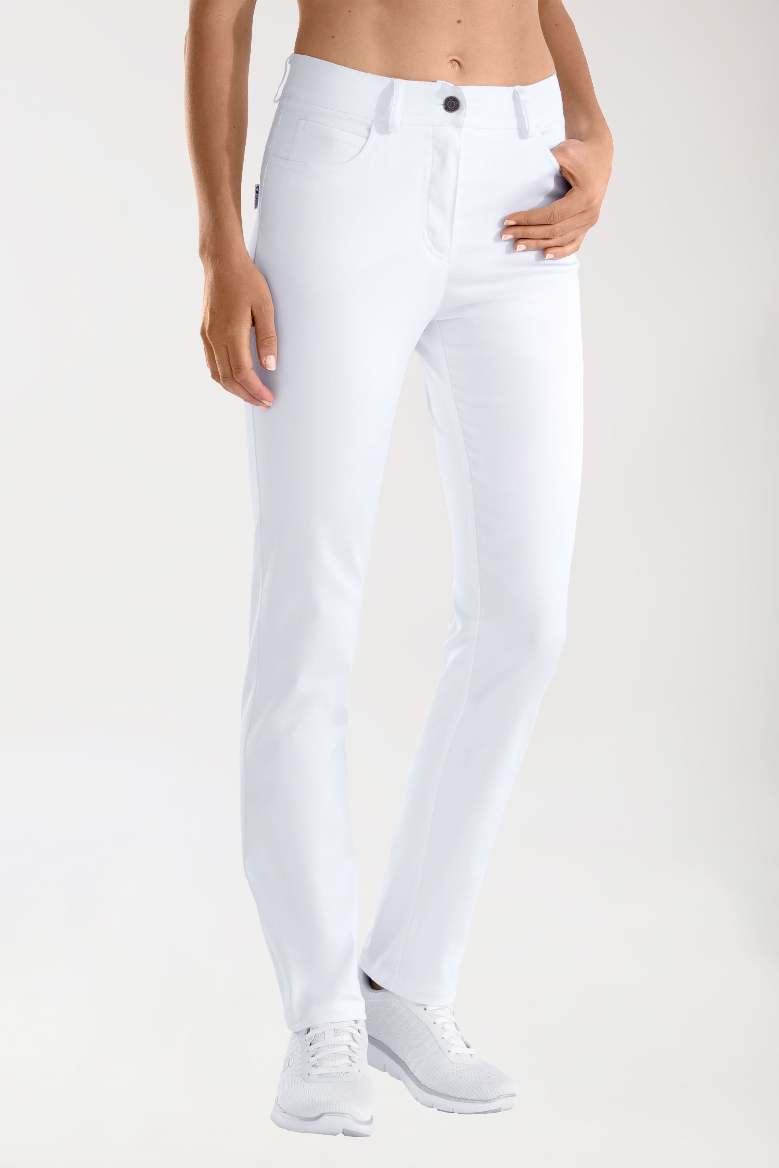 COMFY FLEX 5-Pocket Hose Damen - gerades Bein weiss, Vorderansicht