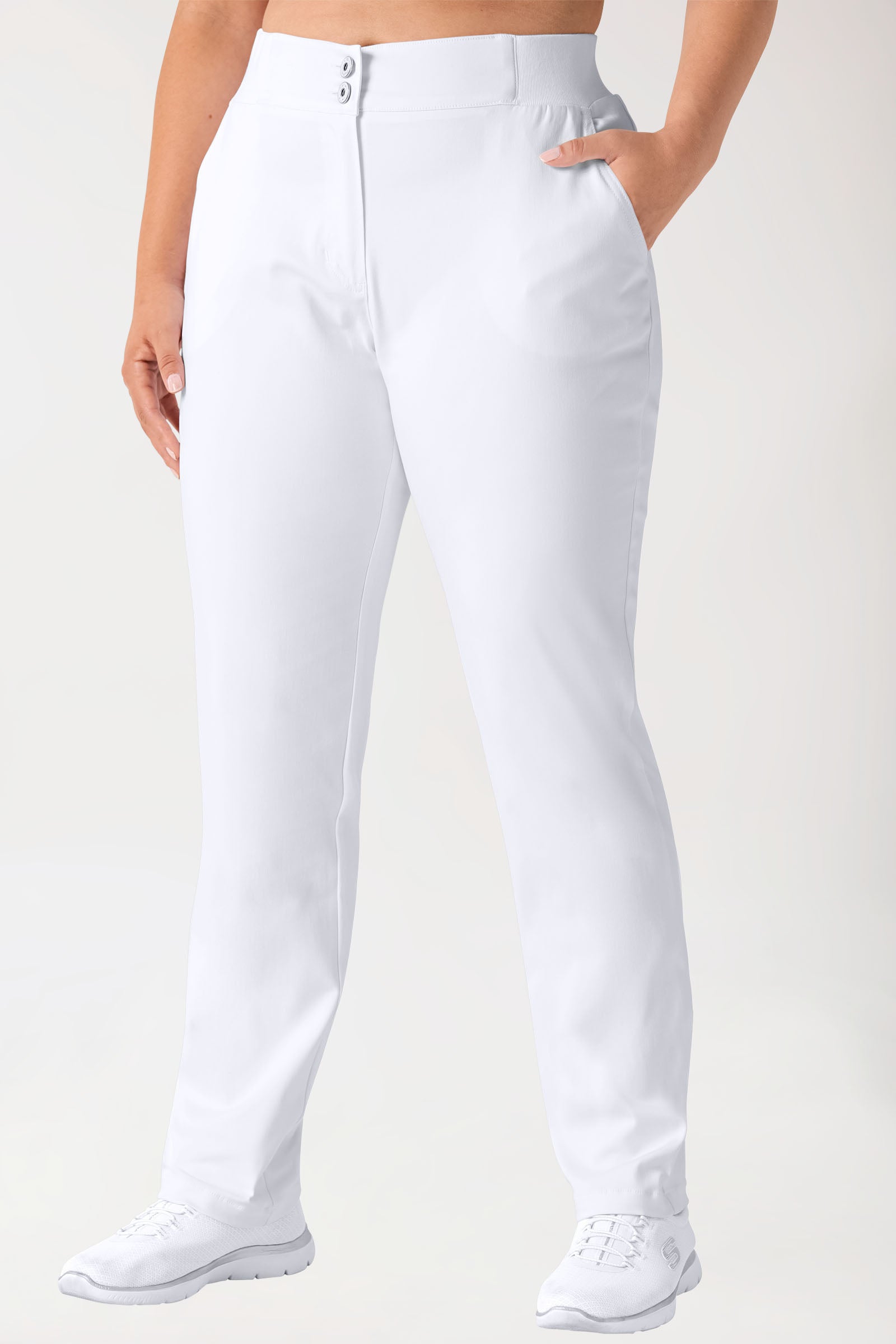 Curved Hose COMFY FLEX - Teilstrickbund weiss