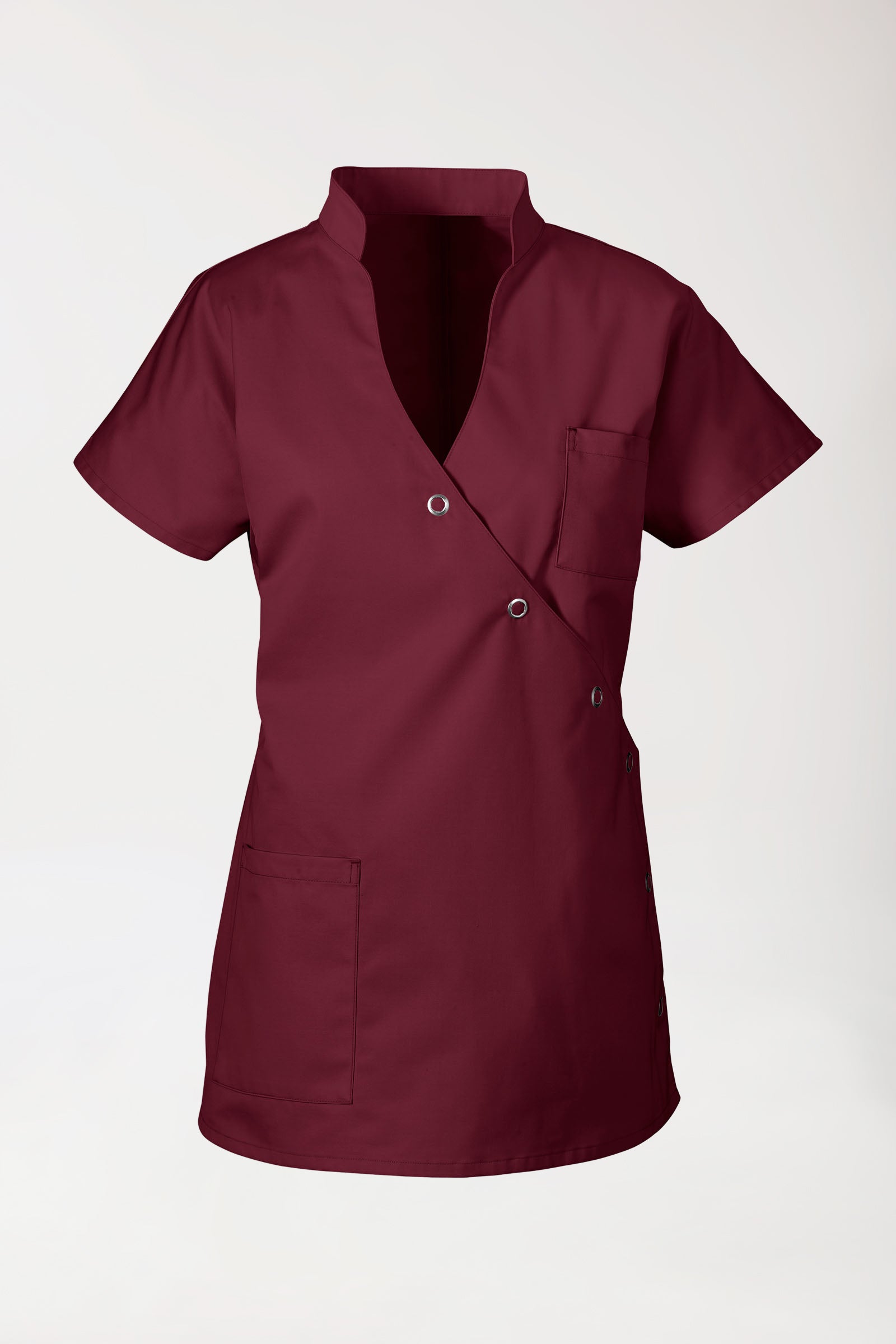 JUST STRONG Kasack Damen - Druckknopfleiste bordeaux