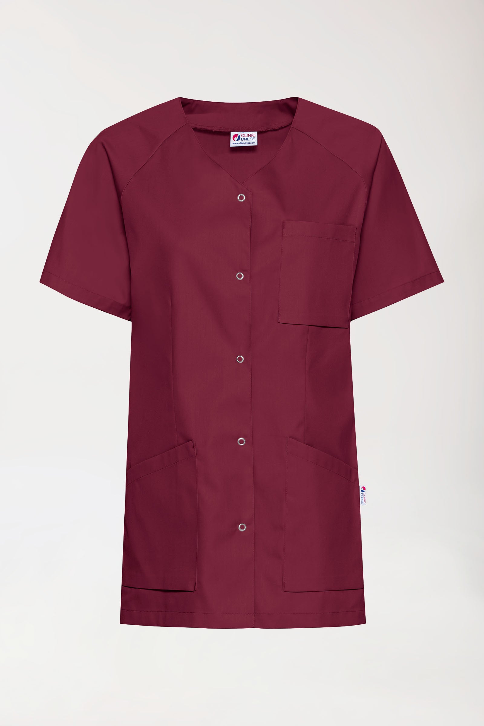 CORE Kasack Damen - durchgeknöpft bordeaux, Vorderansicht