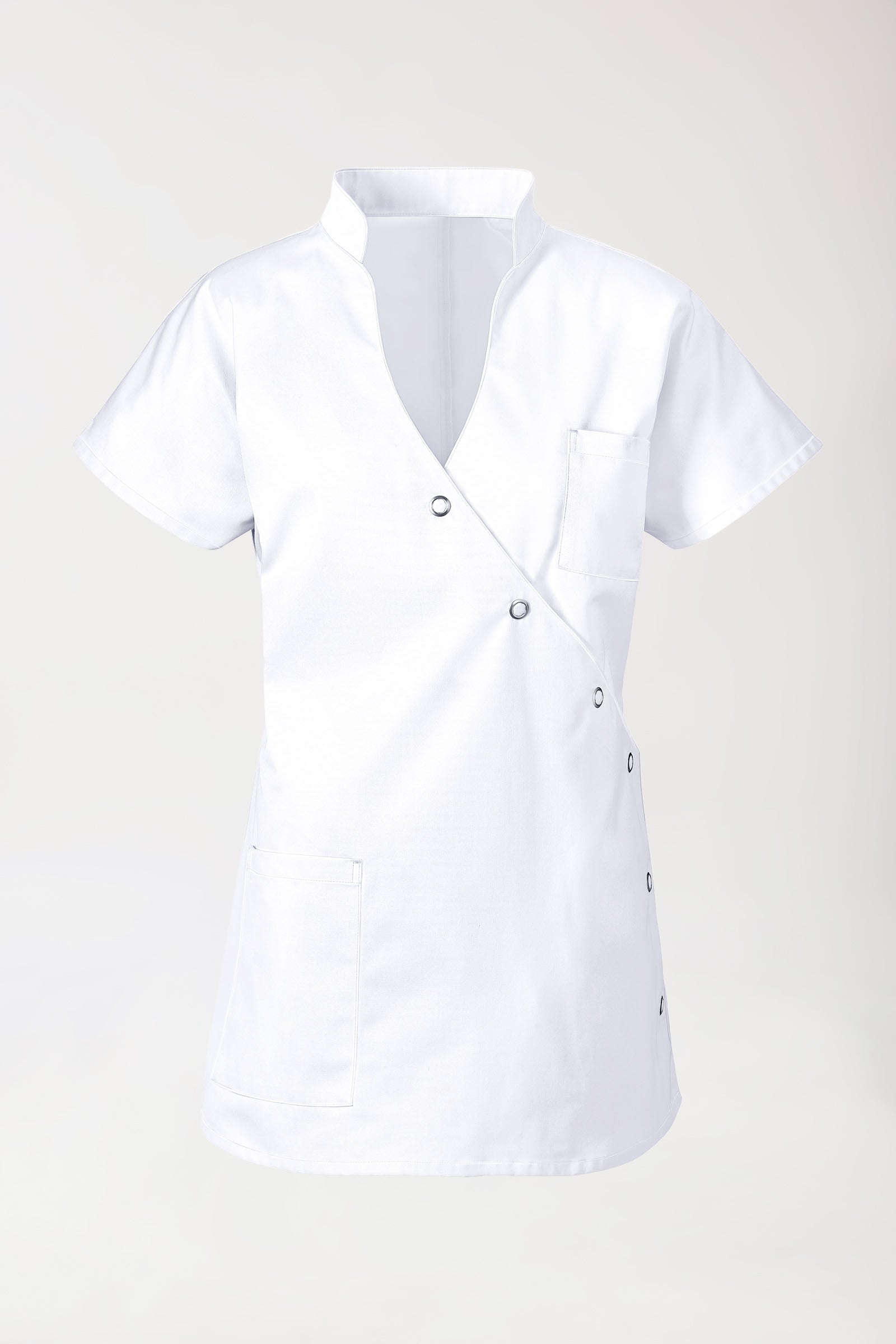 JUST STRONG Kasack Damen - Druckknopfleiste weiss