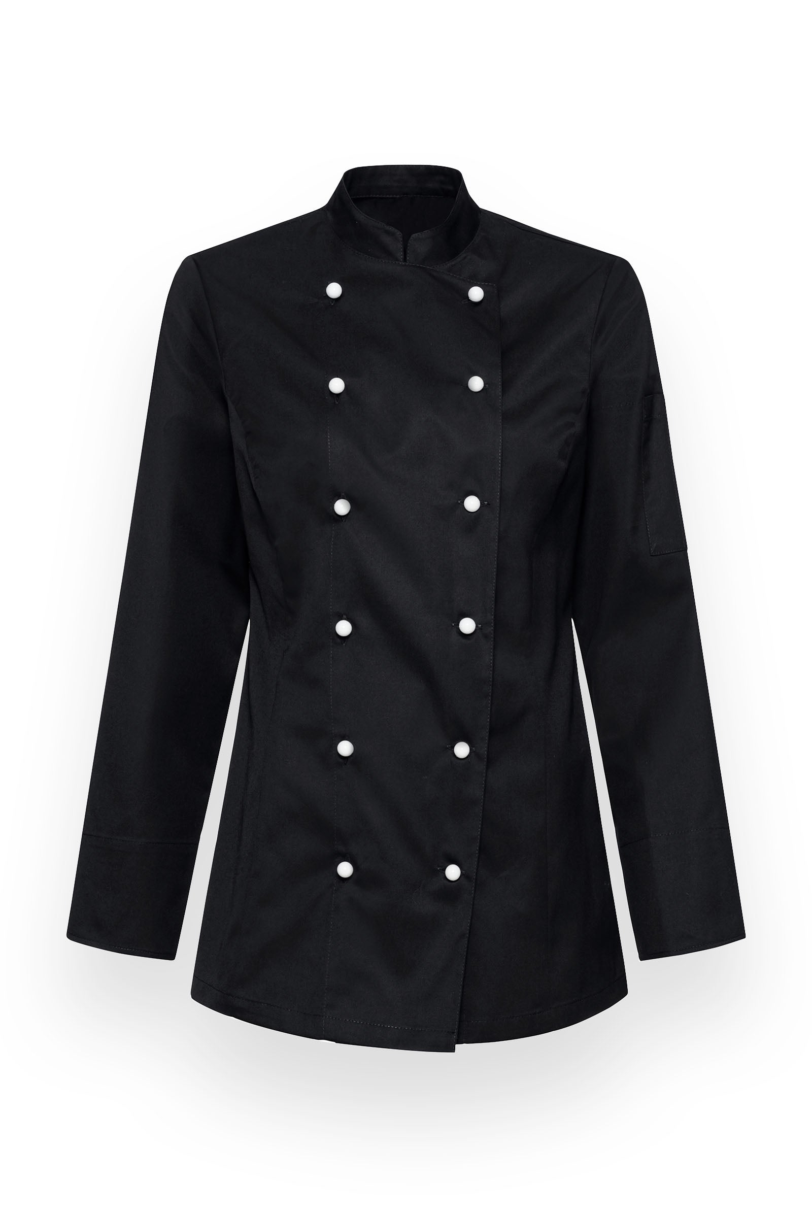 Gastro Kochjacke Damen - 6er Knopfreihe - 1/1 Arm schwarz